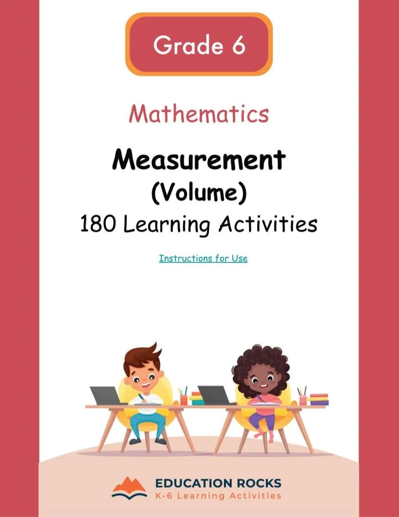 6th Grade MATH Worksheets-Units of Measure (volume)-180 Activities-FREE.jpg
