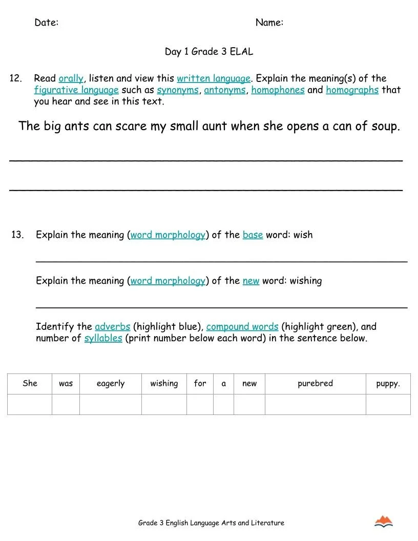 3rd Grade ELA Sep-Nov {Full Curriculum} 20+ Activities Each Day-FREE (6).jpg