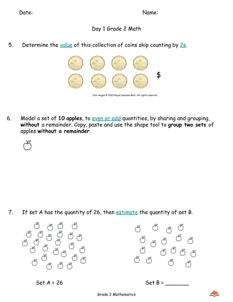 2nd Grade MATH Sep-Jan {Full Curriculum} 23 Activities Each Day-FREE (3).jpg