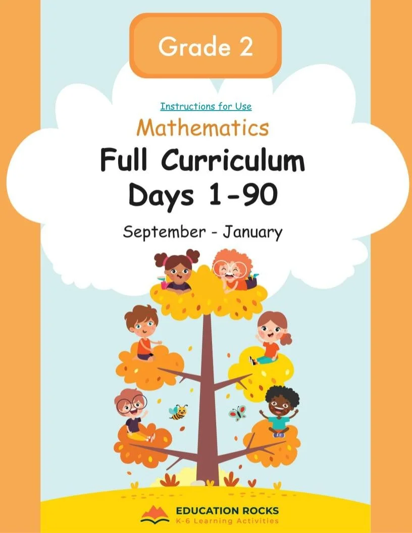 2nd Grade MATH Sep-Jan {Full Curriculum} 23 Activities Each Day-FREE