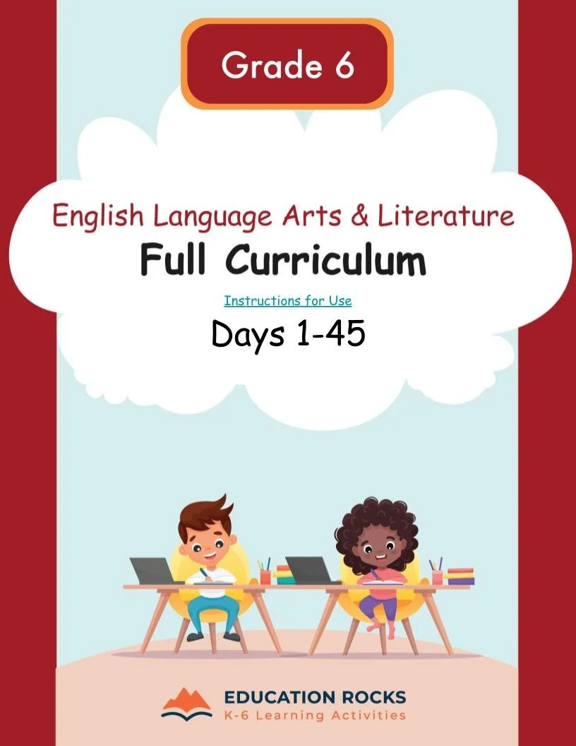 Grade 6 ELAL Days 1-45 Lessons | Alberta | All Learning Outcomes | No Prep