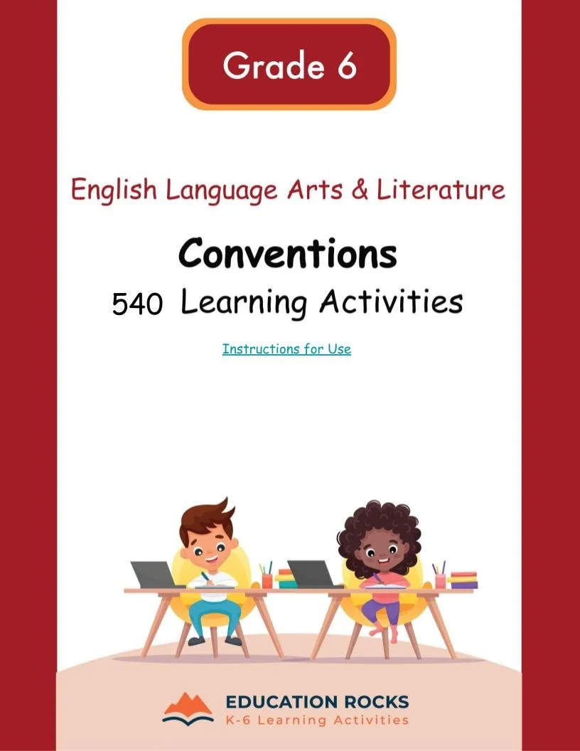 Grade 6 ELAL Conventions Unit Plans | Alberta | 180 Days | No Prep