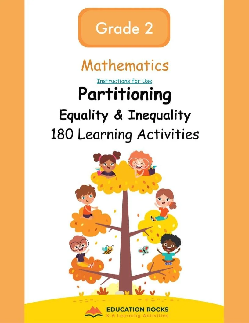 2nd Grade MATH Worksheets-Equality+Inequality-180 Learning Activities-FREE