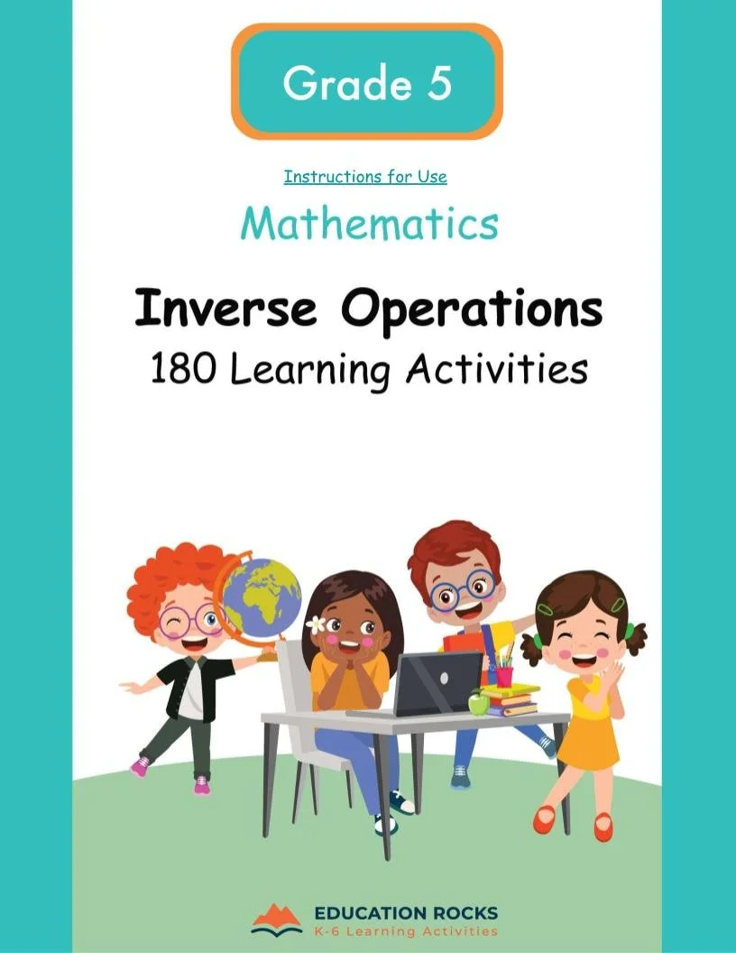 5th Grade MATH Worksheets-Inverse Operations-180 Learning Activities-FREE.jpg