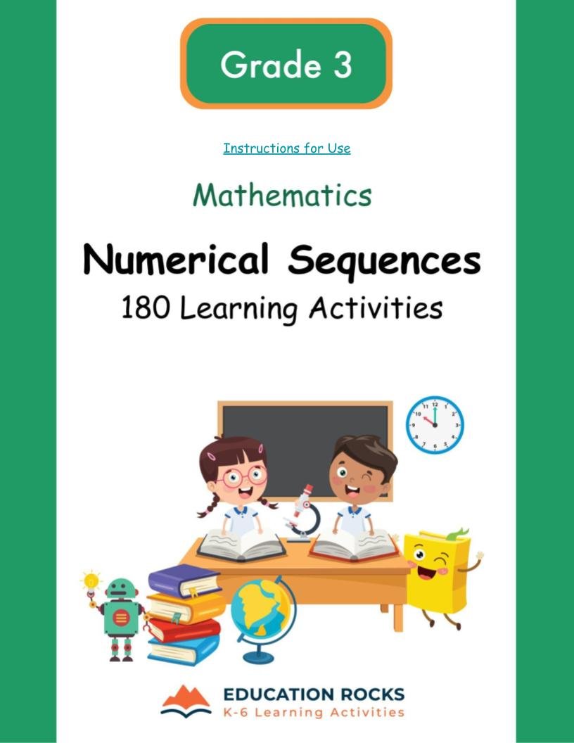 3rd Grade MATH Worksheets-Numerical Sequences Unit-180 Activities-FREE.jpg