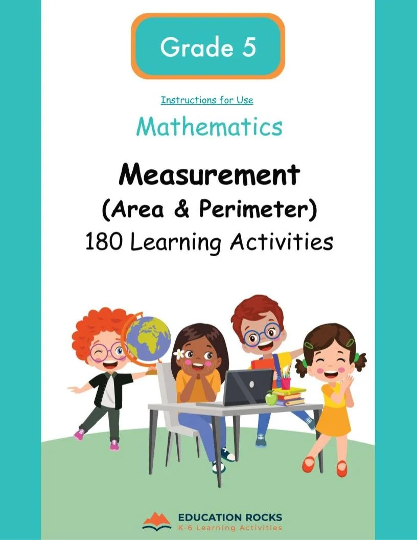 5th MATH Worksheets-Units of Measure (area + perimeter)-180 Activities-FREE.jpg