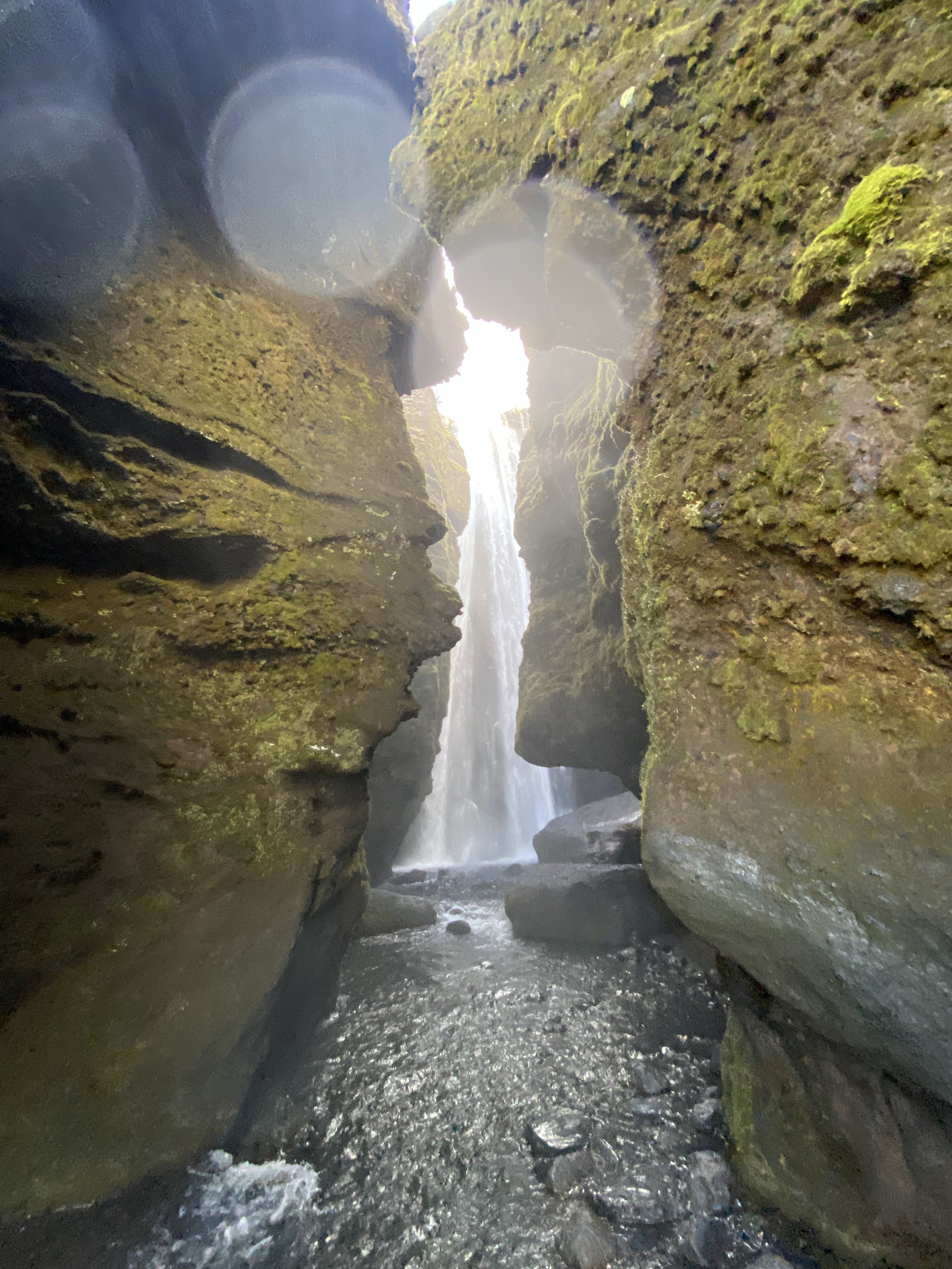 Icelandic waterfall through a keyhole