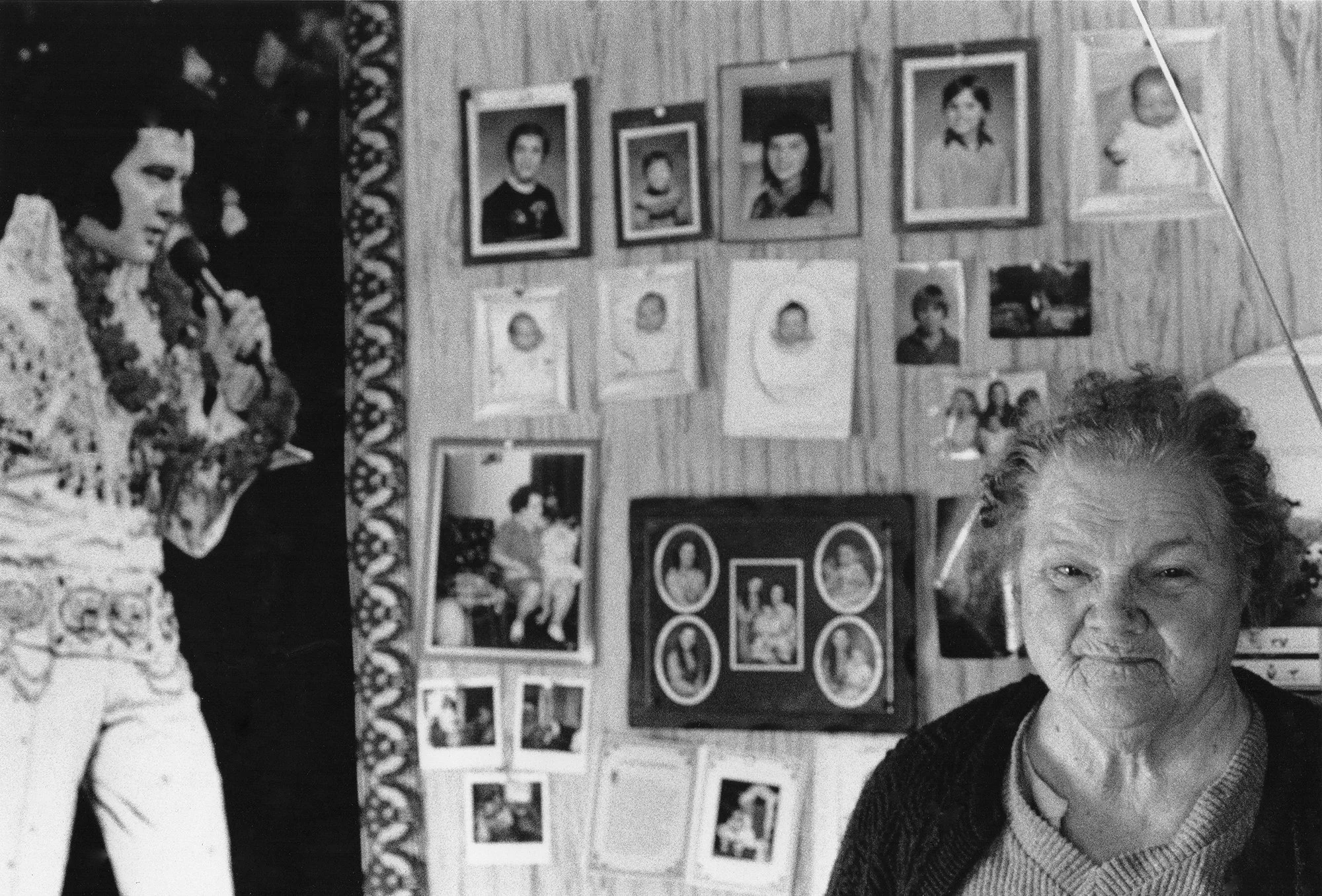 Esther and Elvis — Esther was a long-time resident of Kilby Street. Knowing her over the span of a few years, she was open and effusive, laughing, childlike. But she was also lonely, and like a child, she would throw tantrums of the unfairness of it 