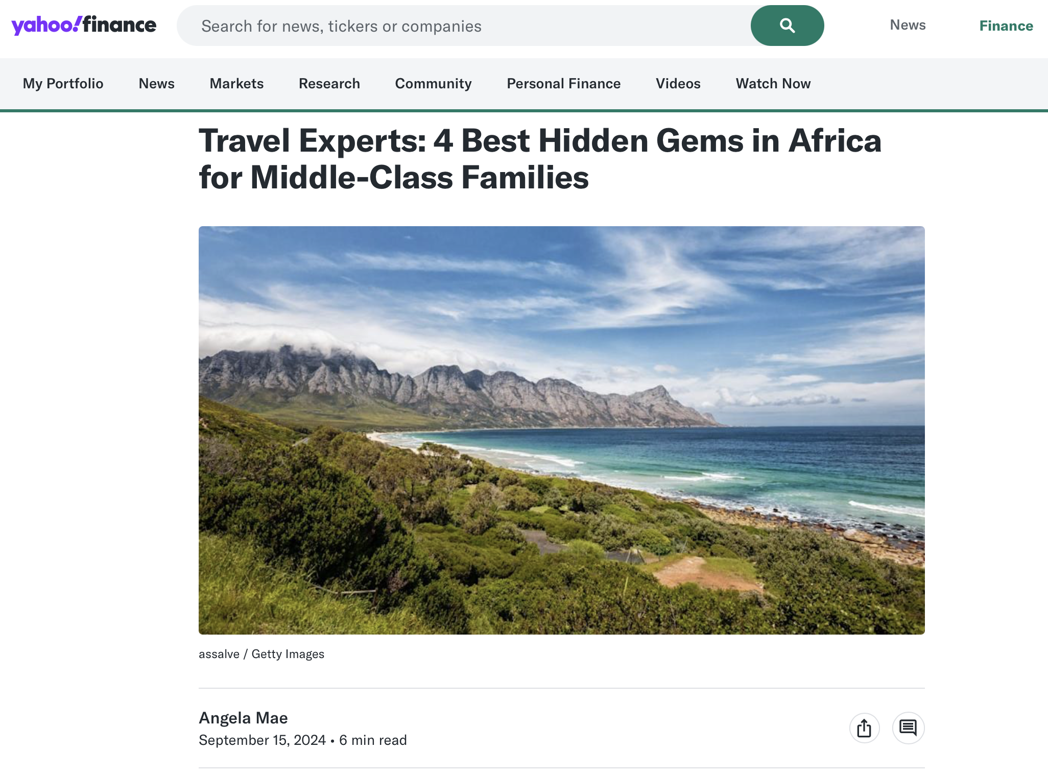 We spoke to Yahoo about our favorite Hidden Gem in Africa.