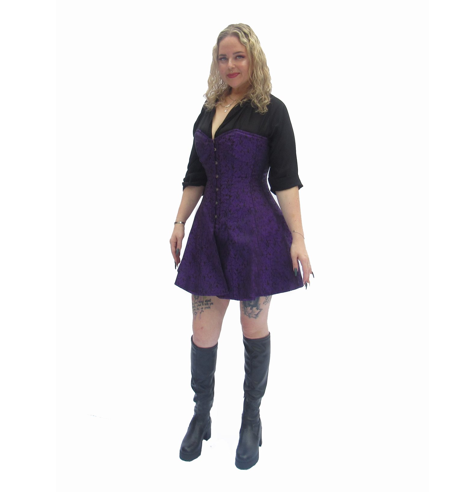Corset Dress Purple Brocade — Steel Bones