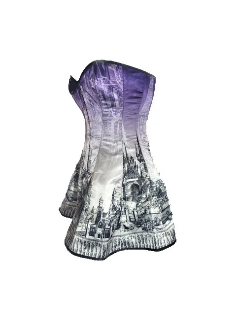 Corset Dress Purple and silver Castles — Steel Bones
