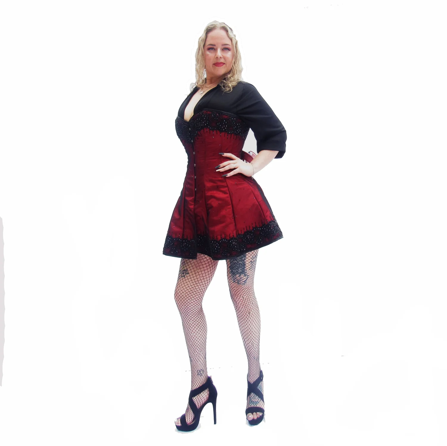 black rose gold dress Black & Ivory Corset Bubble Mini Dress - All Dresses main image 0