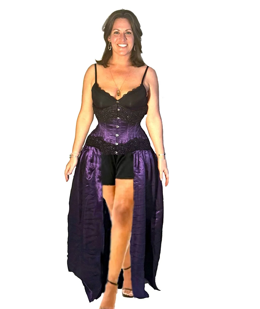 diva corsets dress Diva! Under Bust Corset Dress Purple Beaded with Black inner lining — Steel  Bones