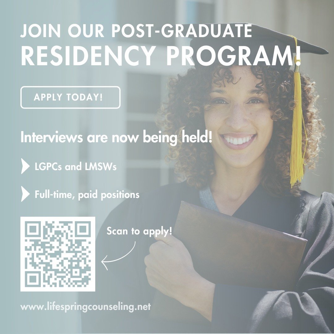 Registration for our post-graduate residency program is OPEN, and interviews have started!! 🎓

If you&rsquo;re a newly licensed LGPC or LMSW who is looking to start their career on solid ground, this is a great place to start!

Learn more about our 