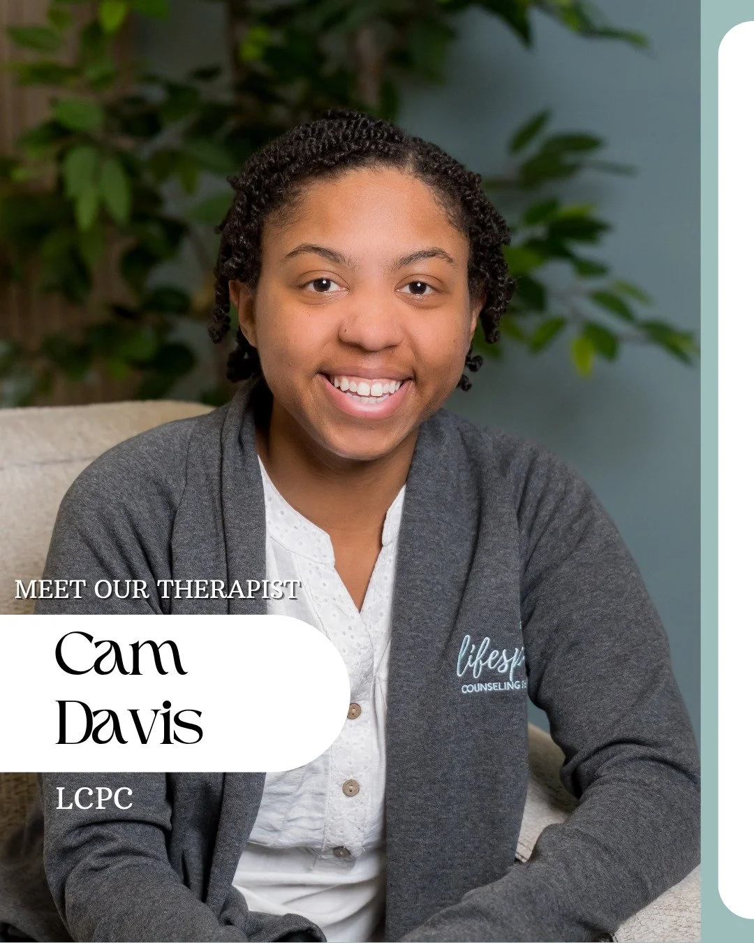Time to re-introduce our team! Meet Cam for our ✨LifeSpring Spotlight✨
We asked Cam a few questions to give you a feel for who they are&ndash;not just as a therapist, but as a person.

Looking for a new therapist?
Give our office a call at 443-726-13