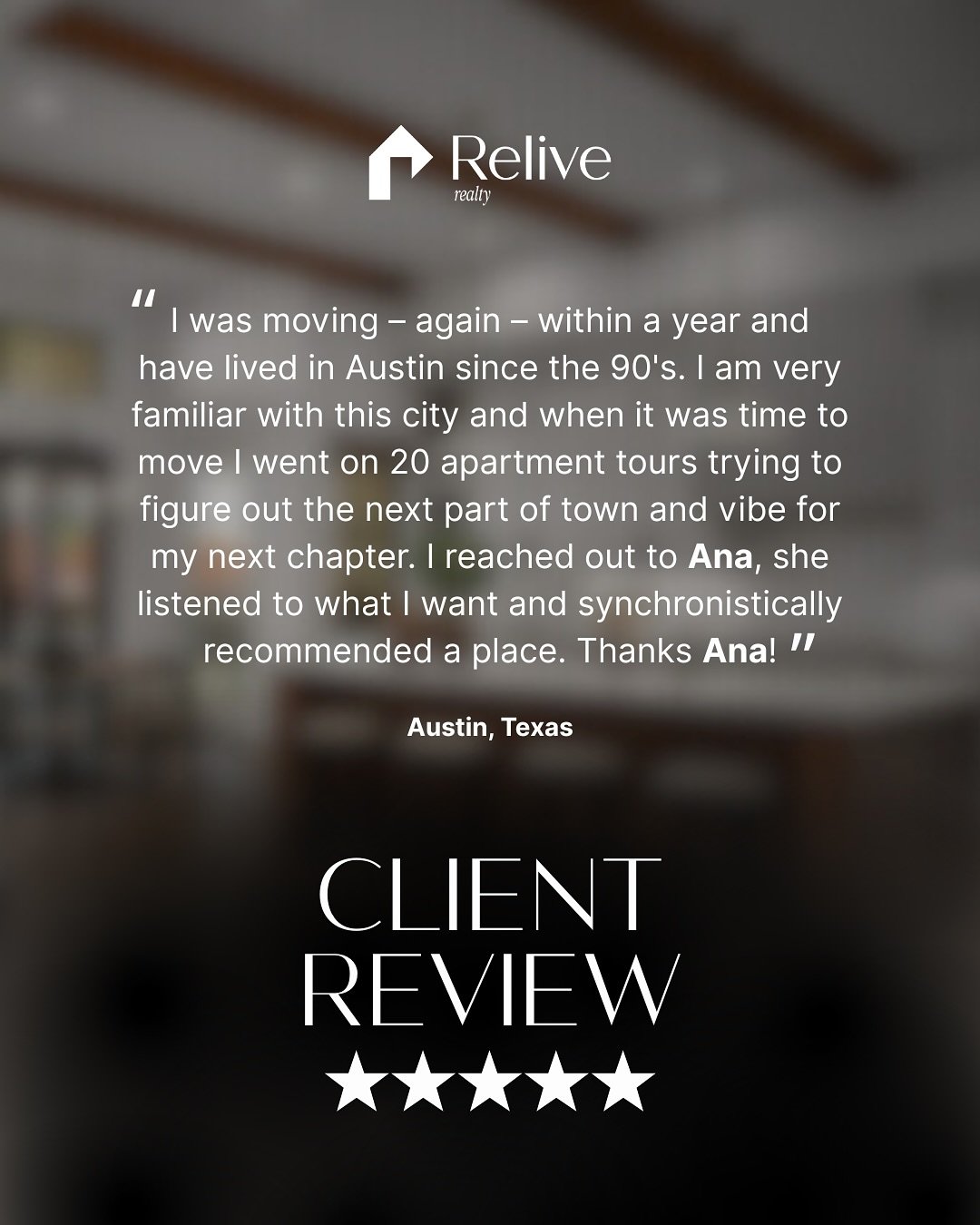 We know the impact that comes with helping someone find their home &mdash; and this one&rsquo;s all about Ana Lopez, who made a big move feel effortless and meant to be.

Shoutout to her for showing what @relive_re is all about: pouring heart and sou
