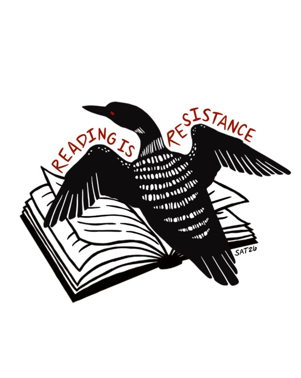 Tomorrow through Sunday, Big Hill Books is hosting the "Spring Cleaning: Melt the ICE" used books sale! Pay as you can (suggested prices: hard covers $3; paperbacks $2). Bonus: you can buy this custom print from @chloethompsonwelsh.studio a