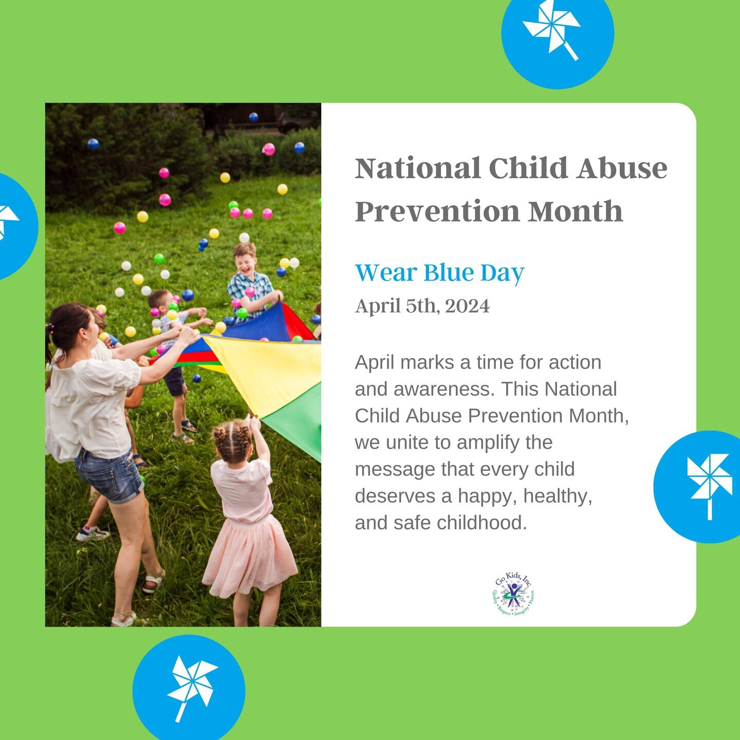 April marks a time for action and awareness. This National Child Abuse Prevention Month, we unite to amplify the message that every child deserves a happy, healthy, and safe childhood.
On April 5th, join us in wearing blue — the color of prev