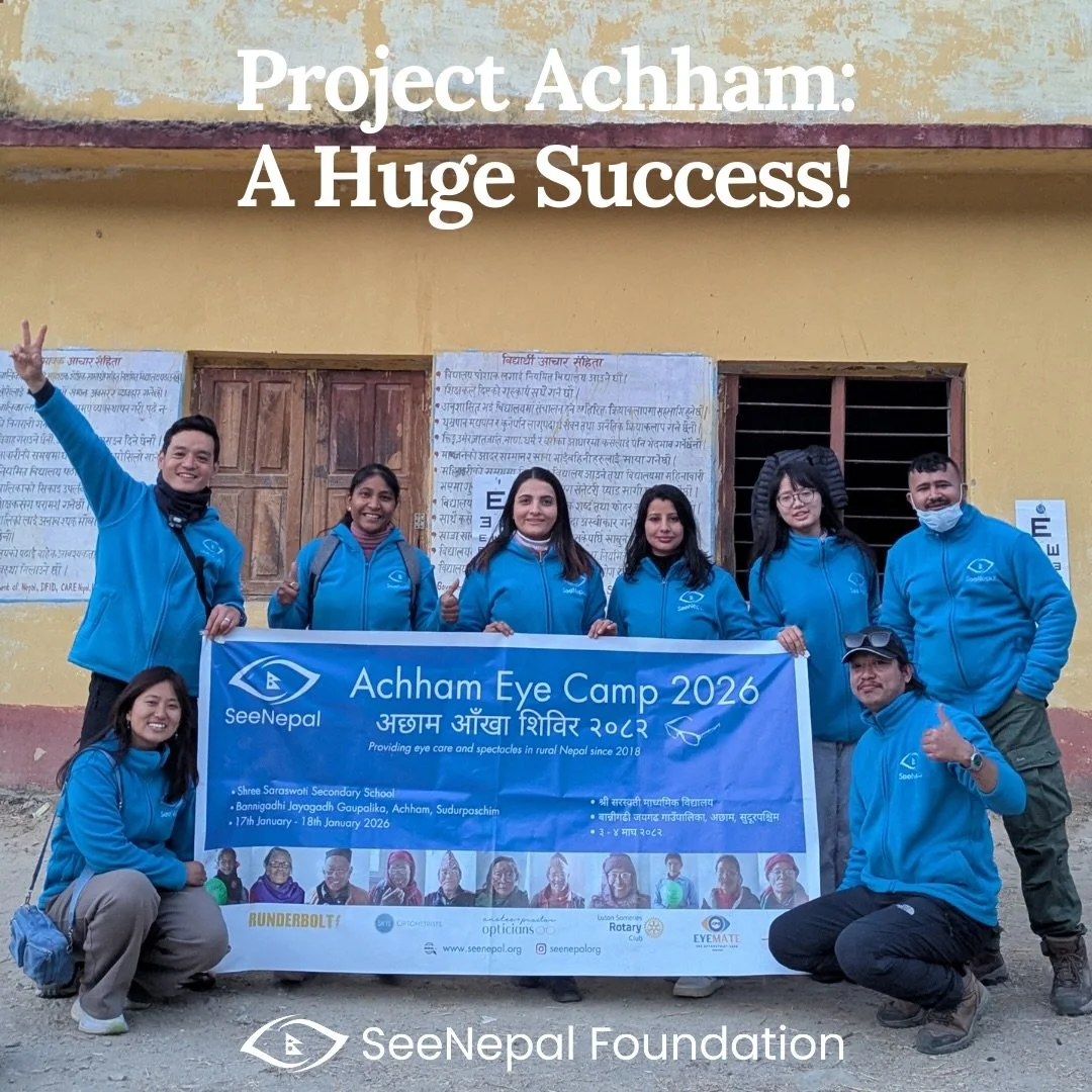 Achham Eye Camp: An incredible success 🙌

Our Achham eye camp, which wrapped up just two weeks ago, was another deeply rewarding and impactful outreach project for the SeeNepal team 💙

Over the 2-day camp, we tested 597 people and provided nearly 2