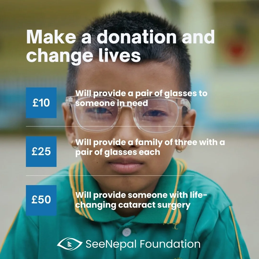 Only 2 days to go! Help us change lives in Achham 🙏

Your support is everything. Join us in providing professional eye healthcare and vision aid to the people who need it most rural Nepal🇳🇵

Your donations, no matter how big or small, make a direc