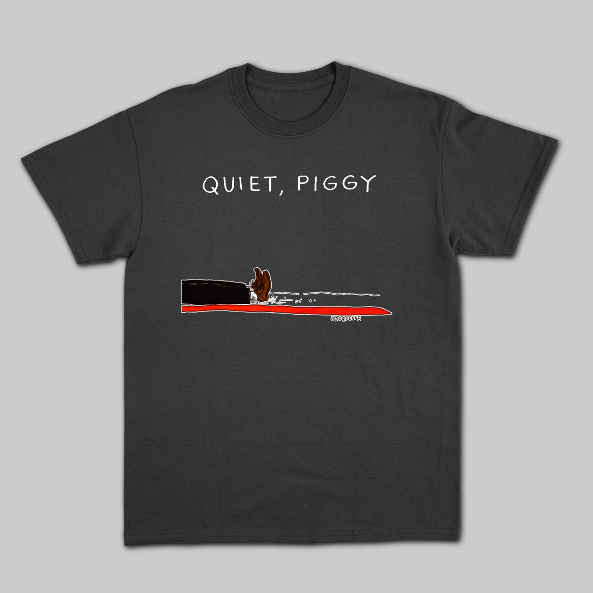 Quiet Piggy DJT Dead Black Tee.png