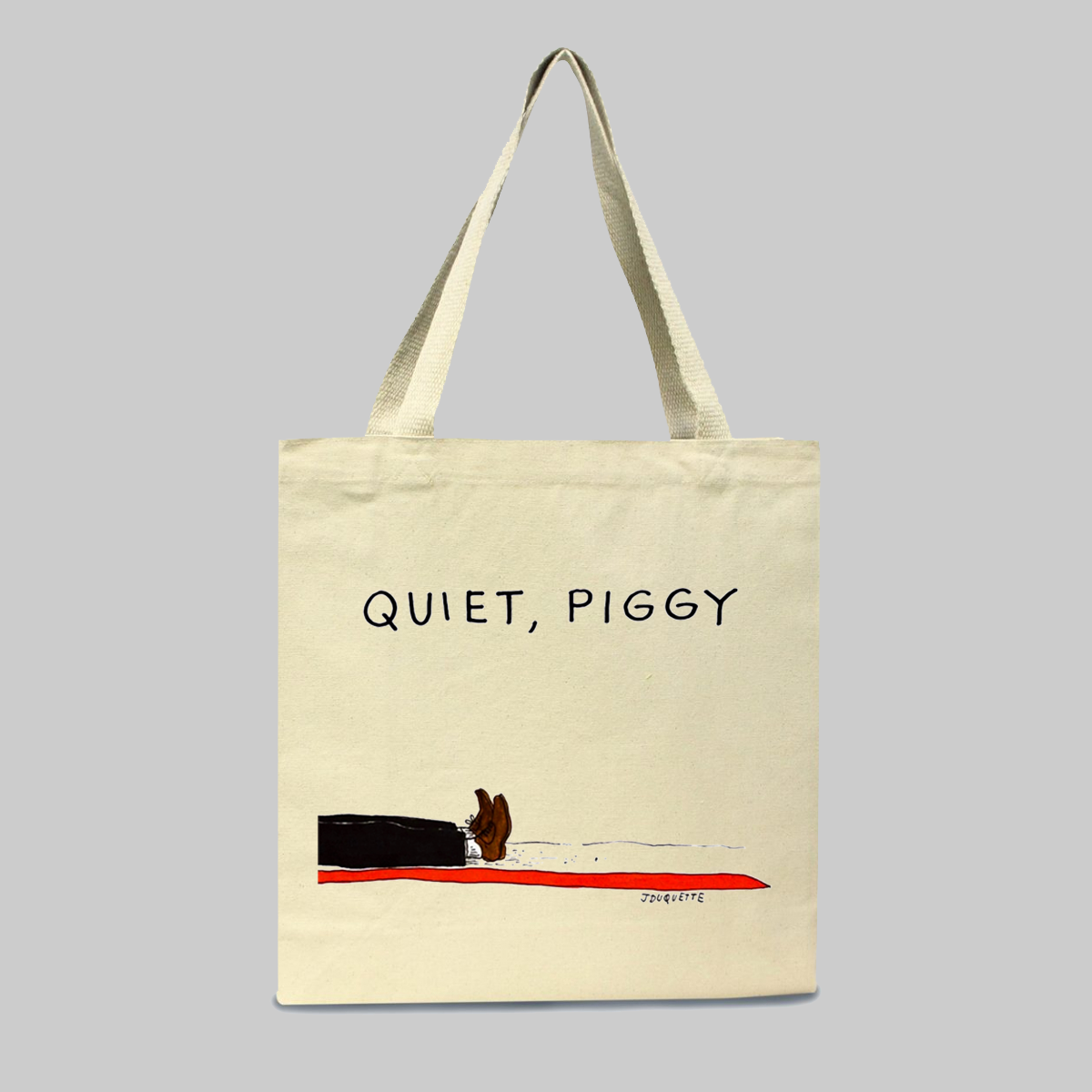 Quiet Piggy DJT Dead Tote Natural.png