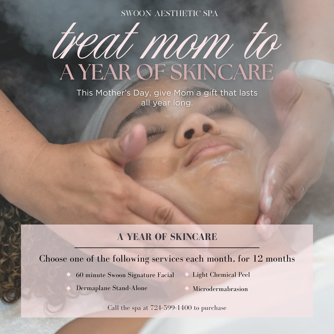 It&rsquo;s almost Mother&rsquo;s Day! 💐 This year, we&rsquo;re offering a gift that keeps on giving. Why not make sure Mom gets pampered all year round? 

Purchase a YEAR OF SKINCARE! Recipient can choose one of four selected services once a month f