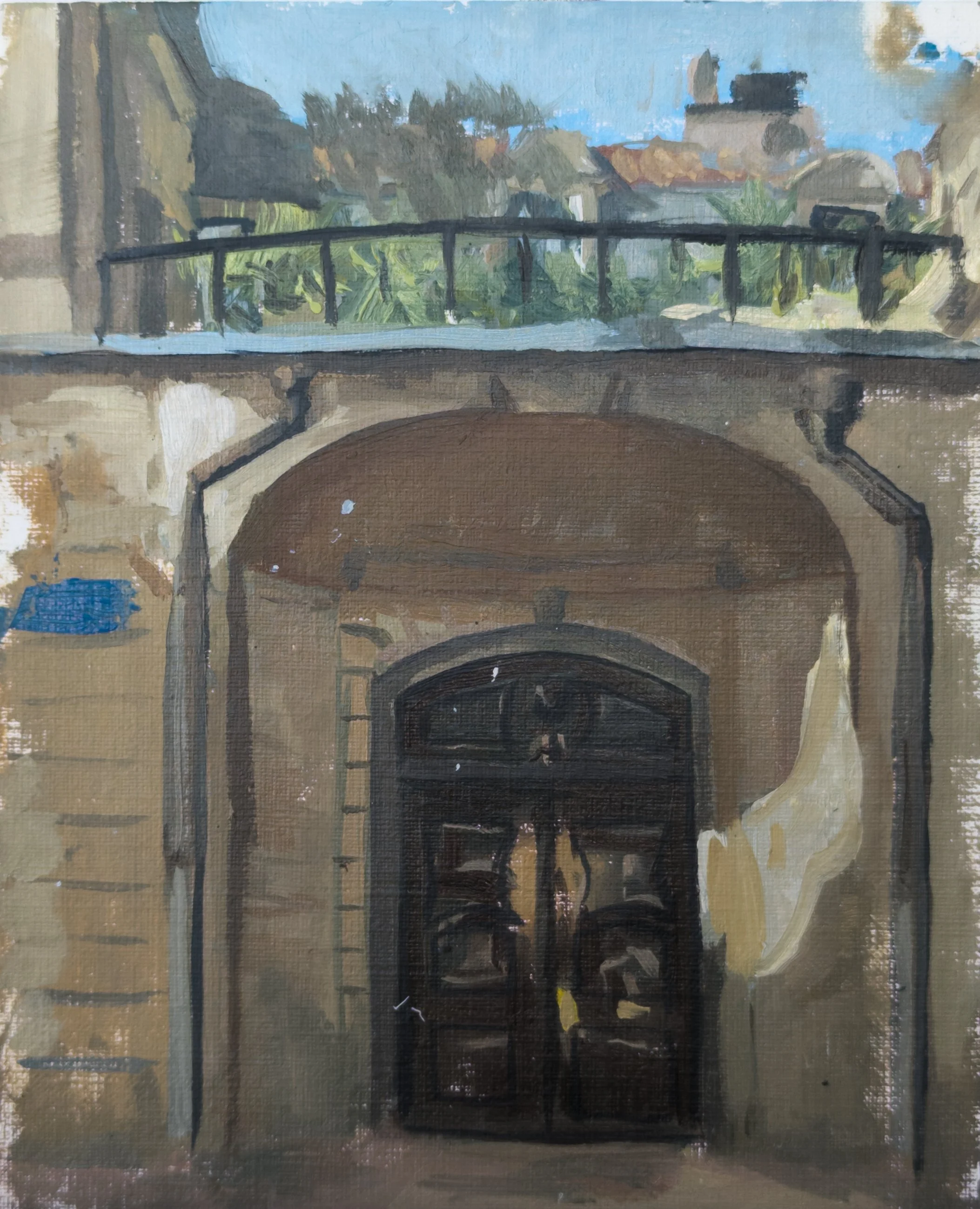 Doorway, Bordeaux - Oil on canvas paper 6.5"x8" - 
Available