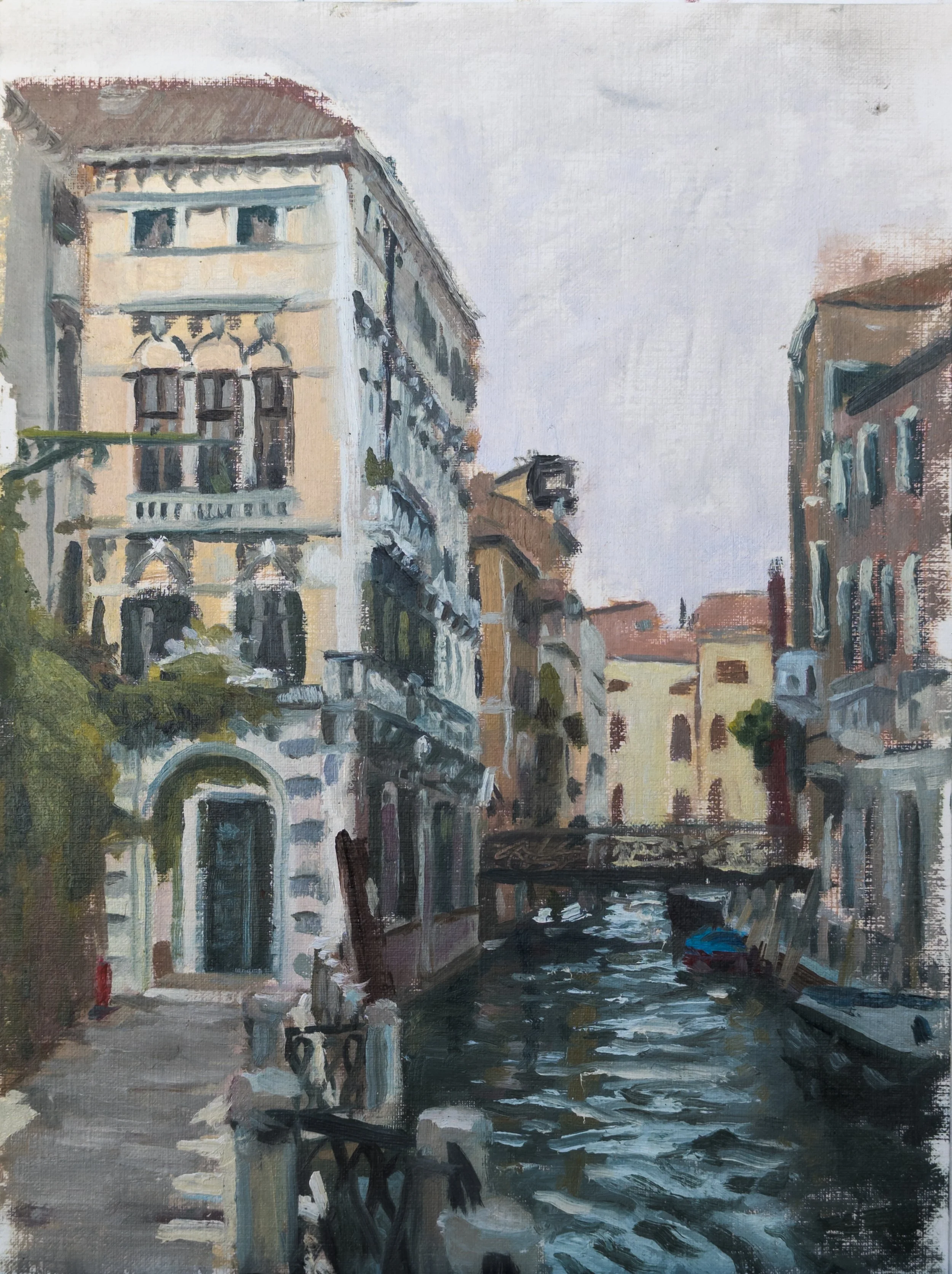 Venice canals - Oil on canvas paper 9.5"x13" - 
Available