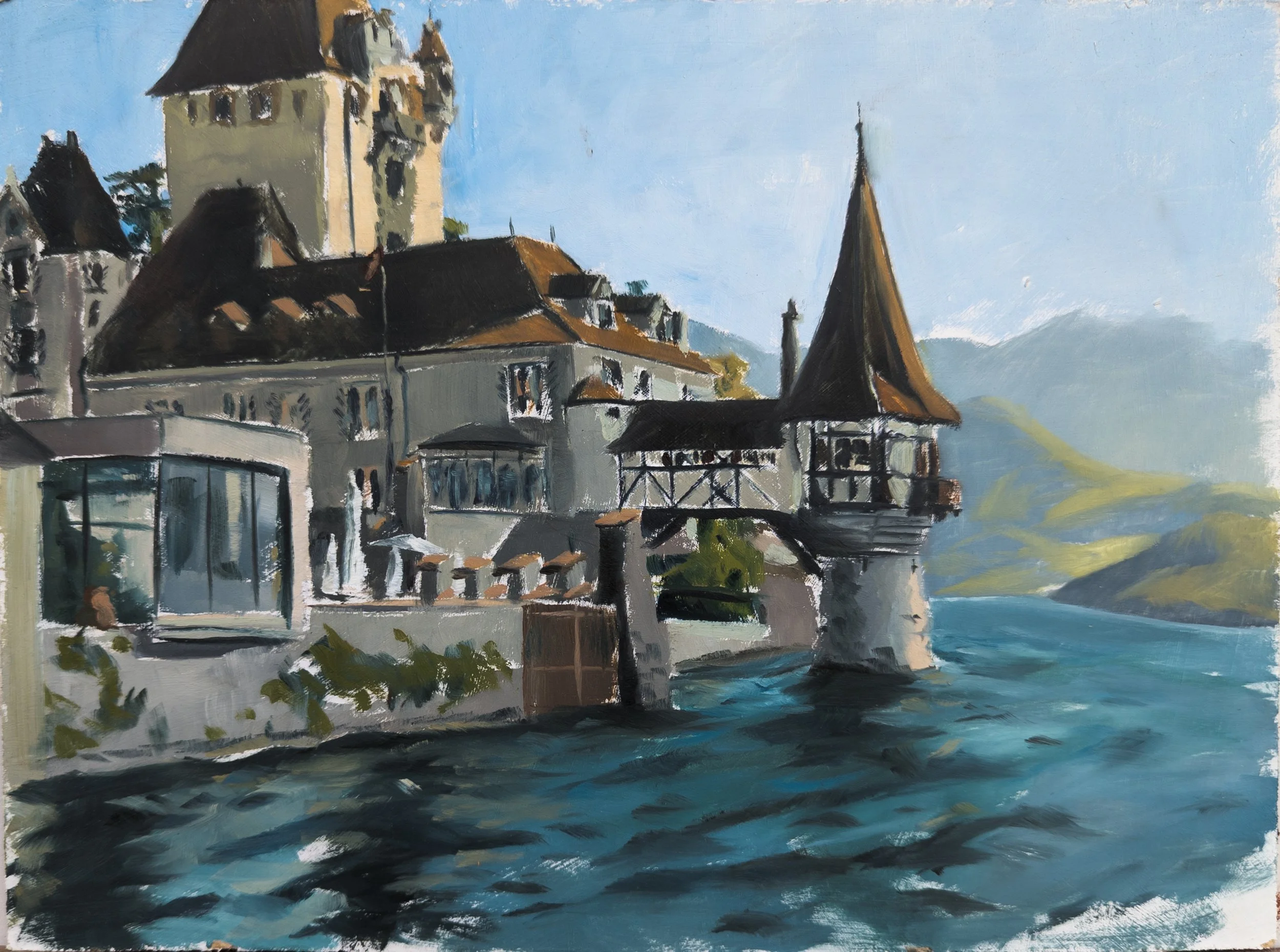 Schloss Oberhofen, Switzerland. 19x12" Oil on MDF Panel
Available