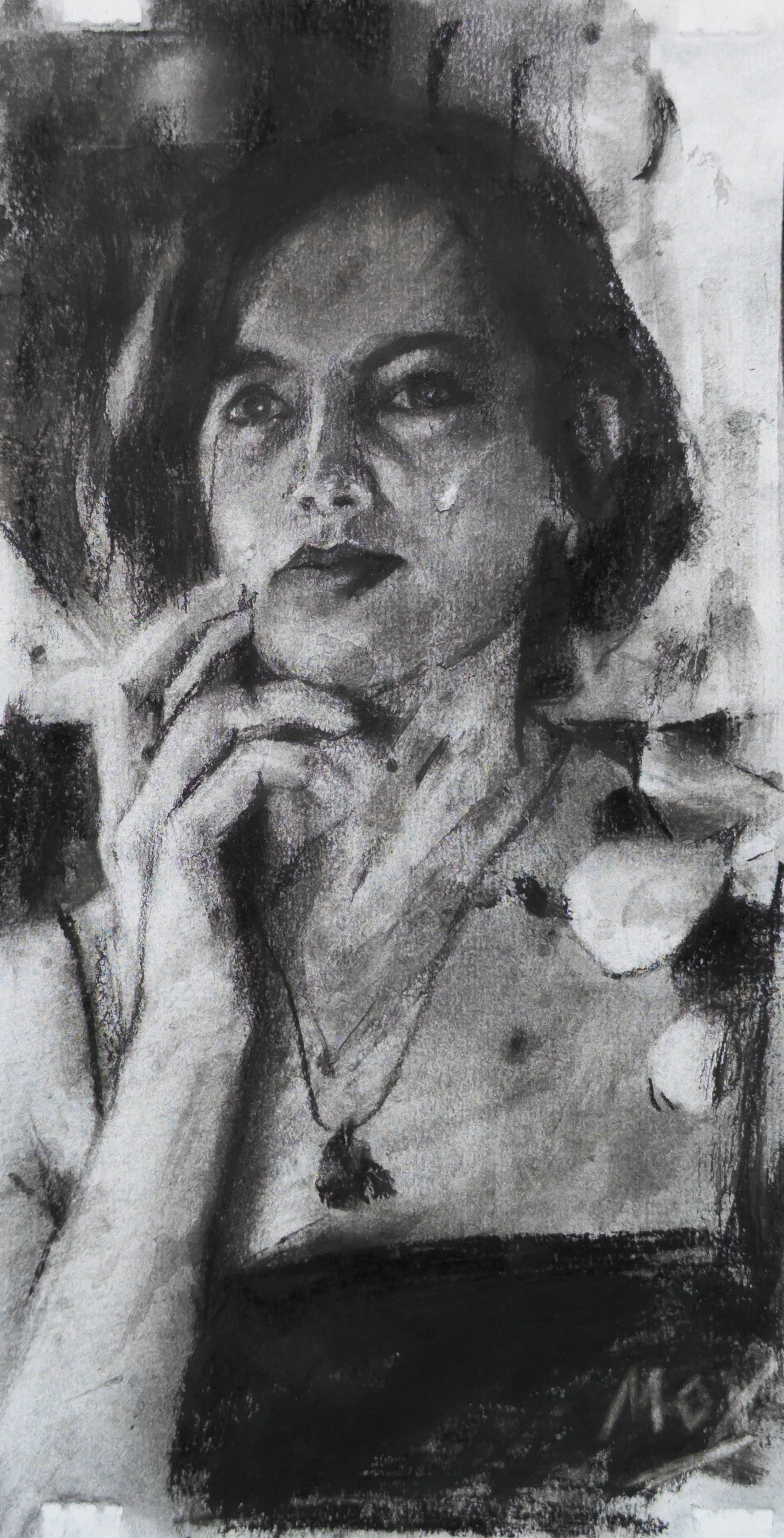 Louisa. 11.75x6 charcoal on cartridge paper
