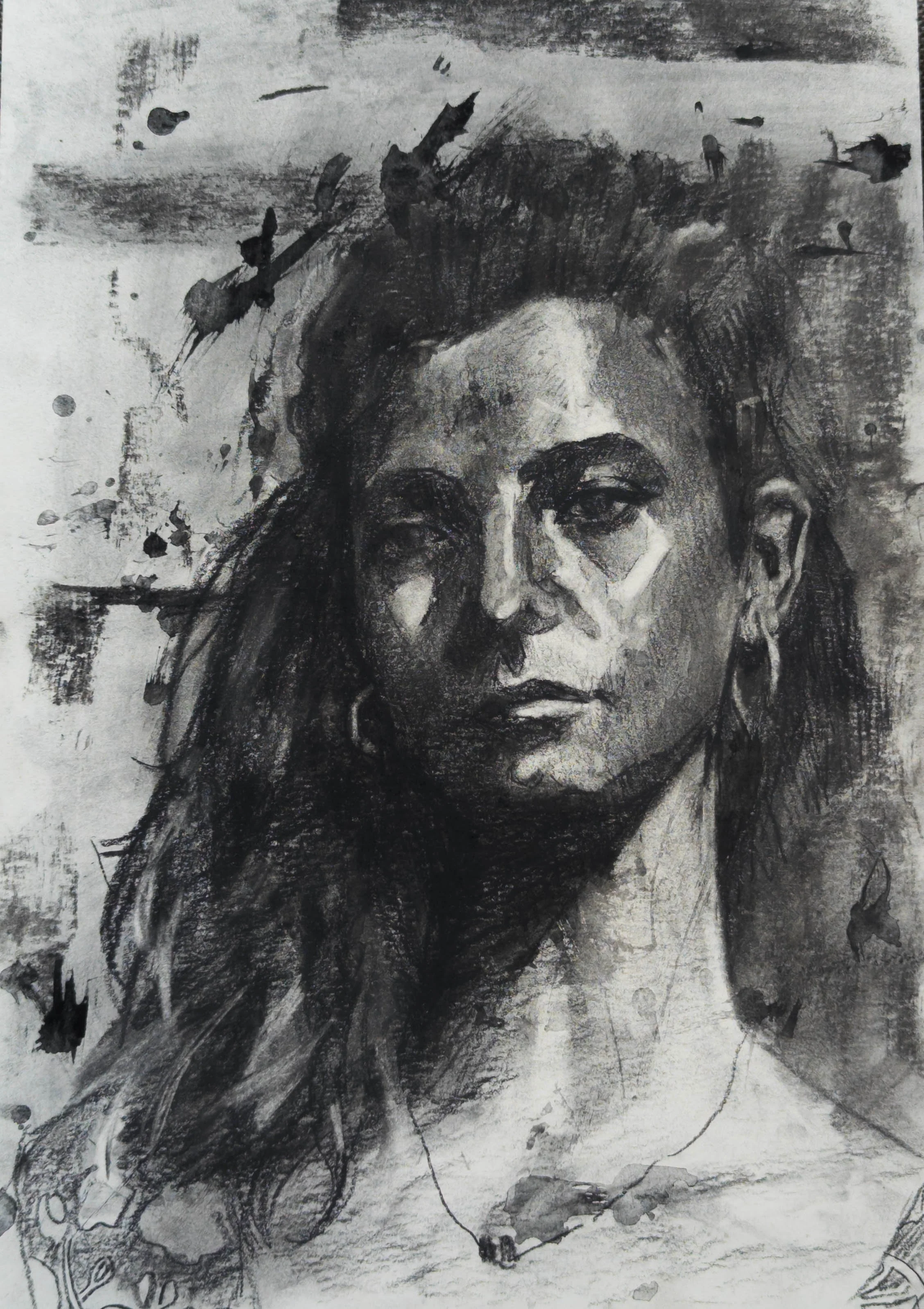 Ines. 8.25x11.75" charcoal on arches