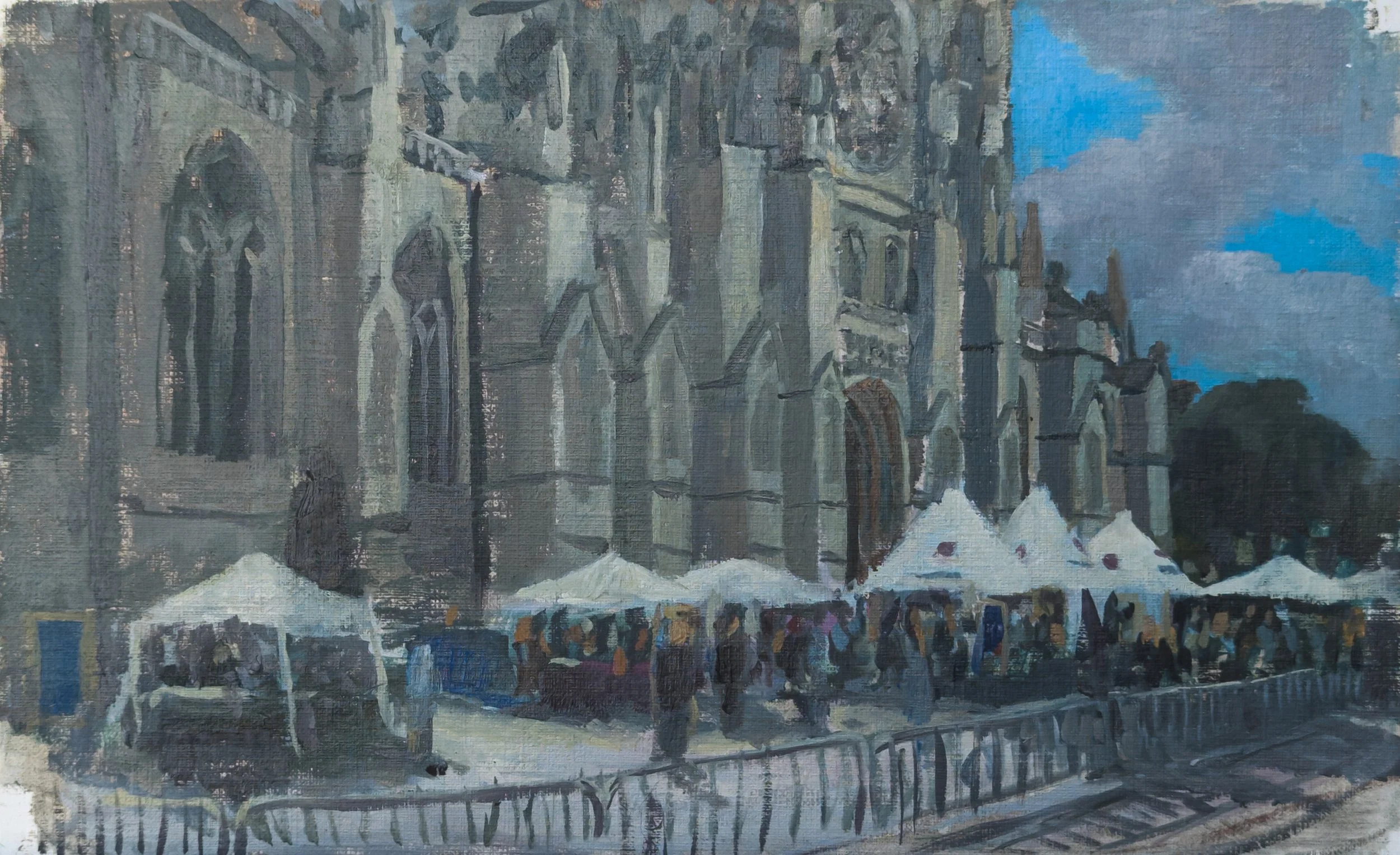 Cathedral St. Andre, Bordeaux - Oil on canvas paper 8"x13" - 
Available
