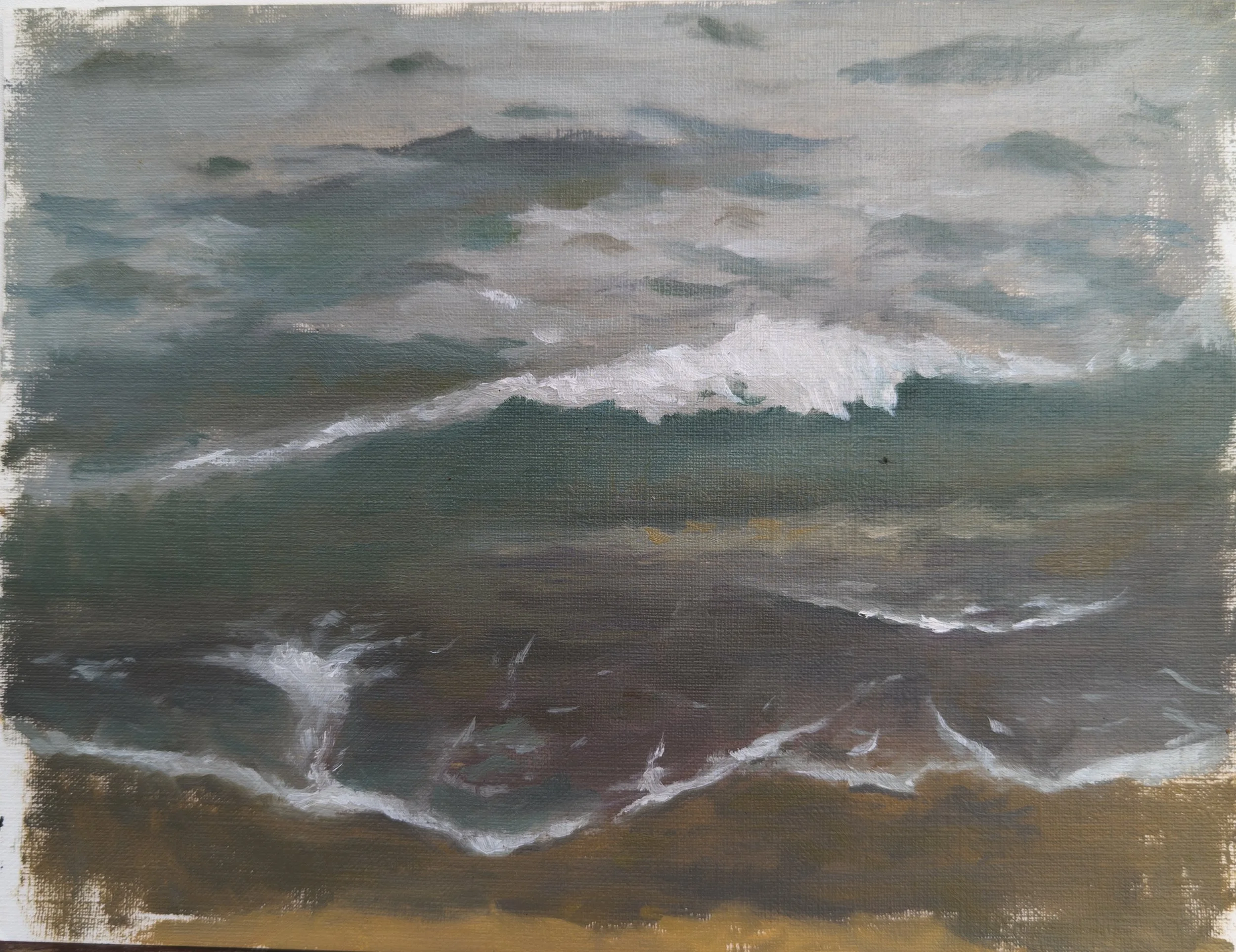 Sutomore Beach, Montenegro. 10x7.5" oil on canvas paper. Available