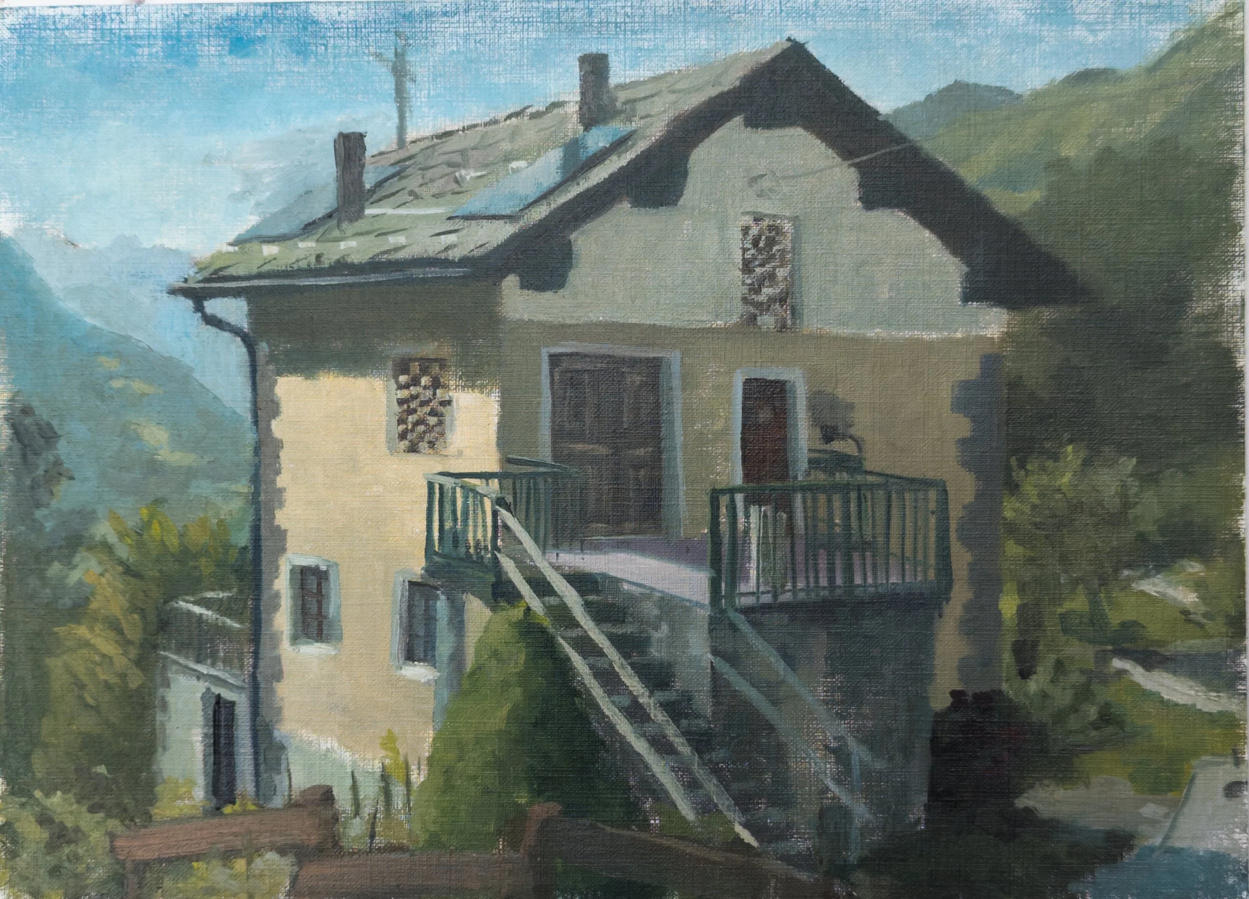 Saint-Denis, Aosta Valley - Oil on canvas paper 9.5"x13" - 
Available