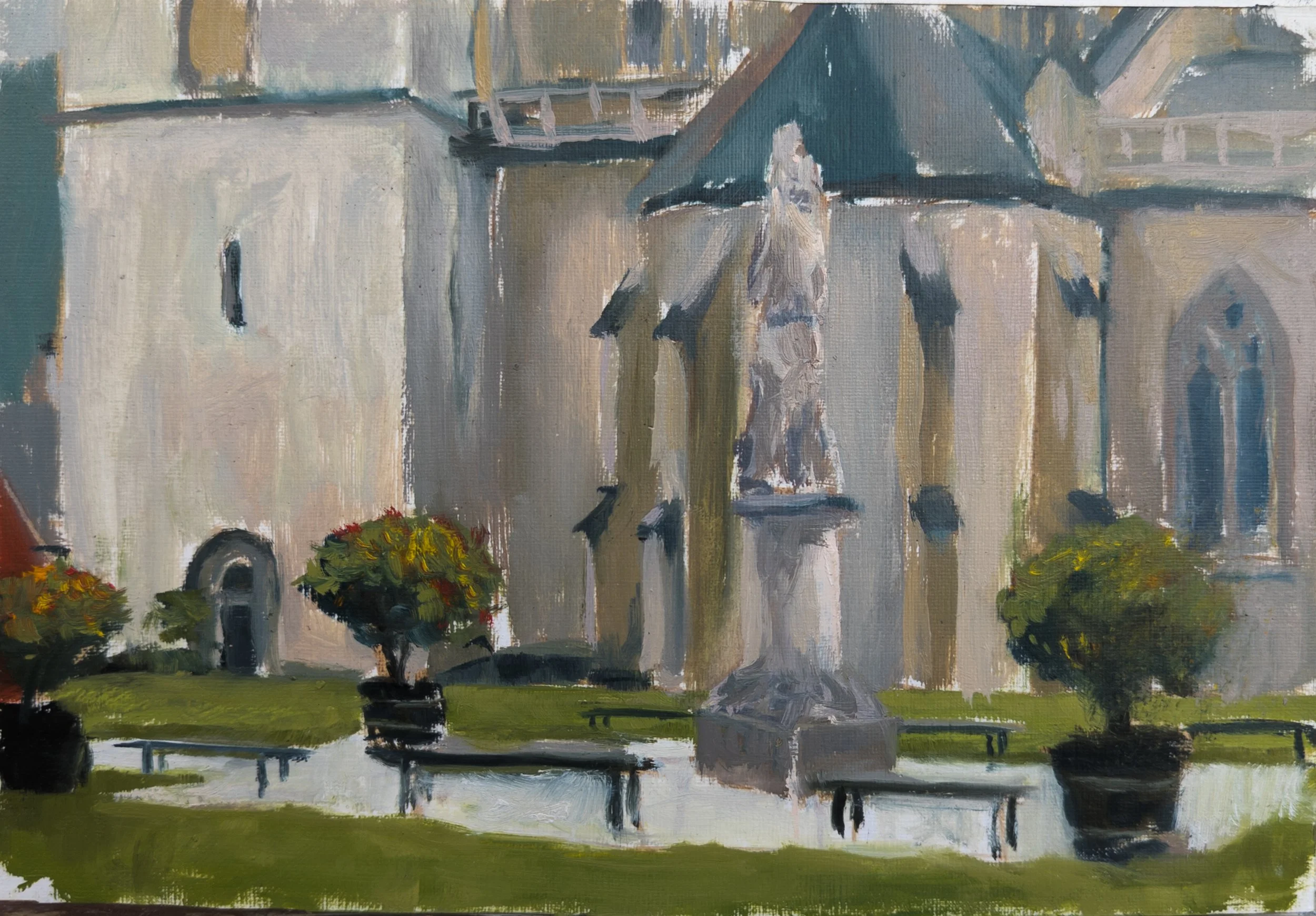 Admont Abbey, Austria. 9.5x6.5", oil on canvas paper. Available