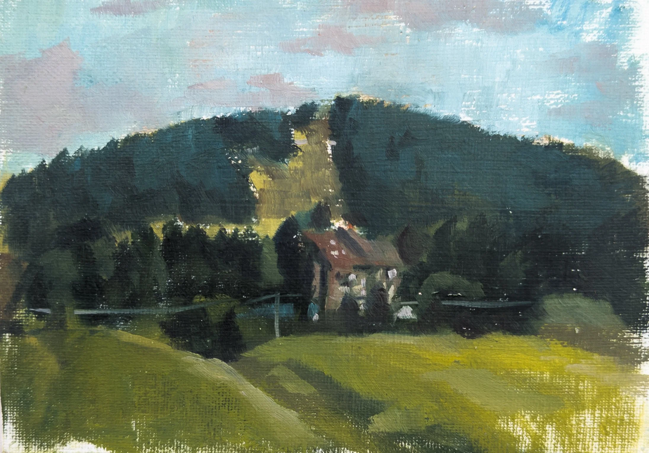 Metabief, France. 7x5" oil on panel. Available
