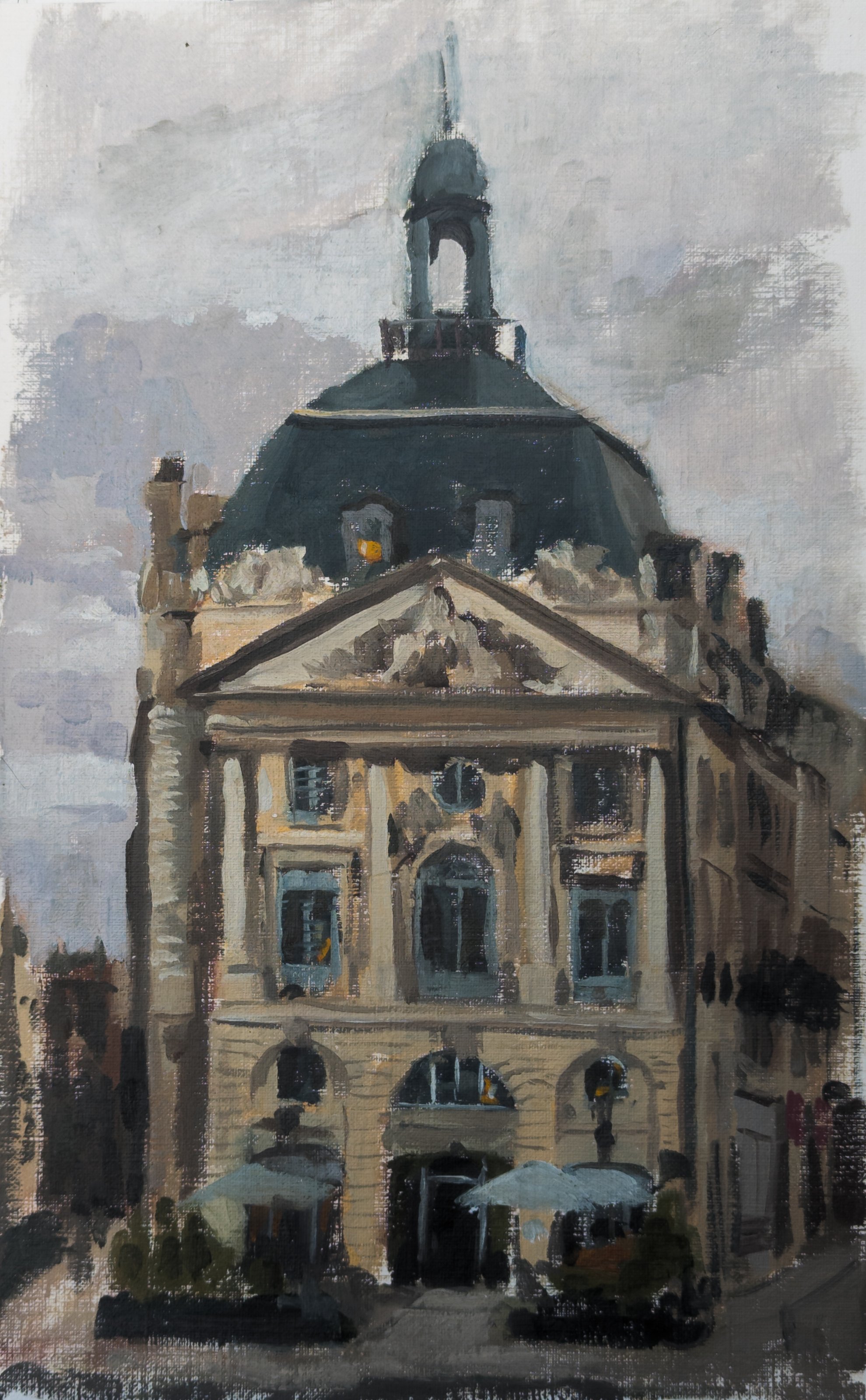 Le 1544 Bordeaux - Oil on canvas paper 8"x13" - 
Available