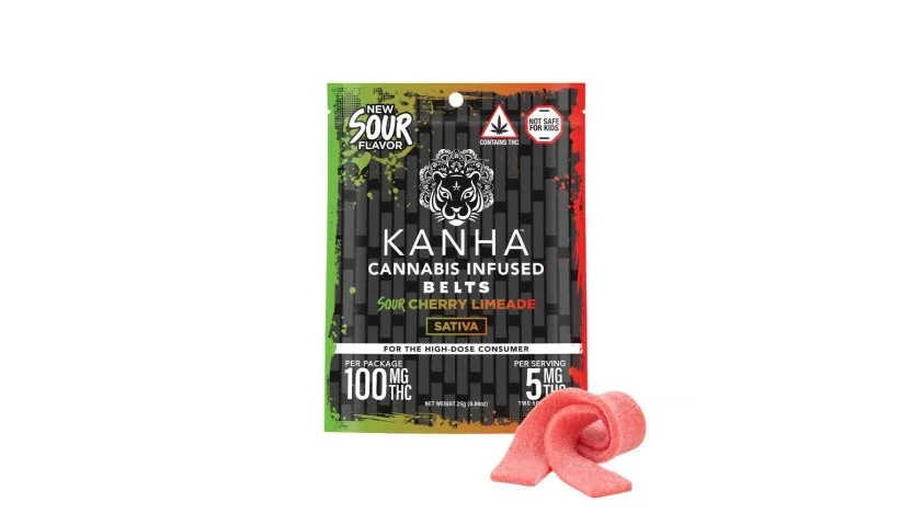 Sour Cherry Lime sativa cannabis belts from Kanha