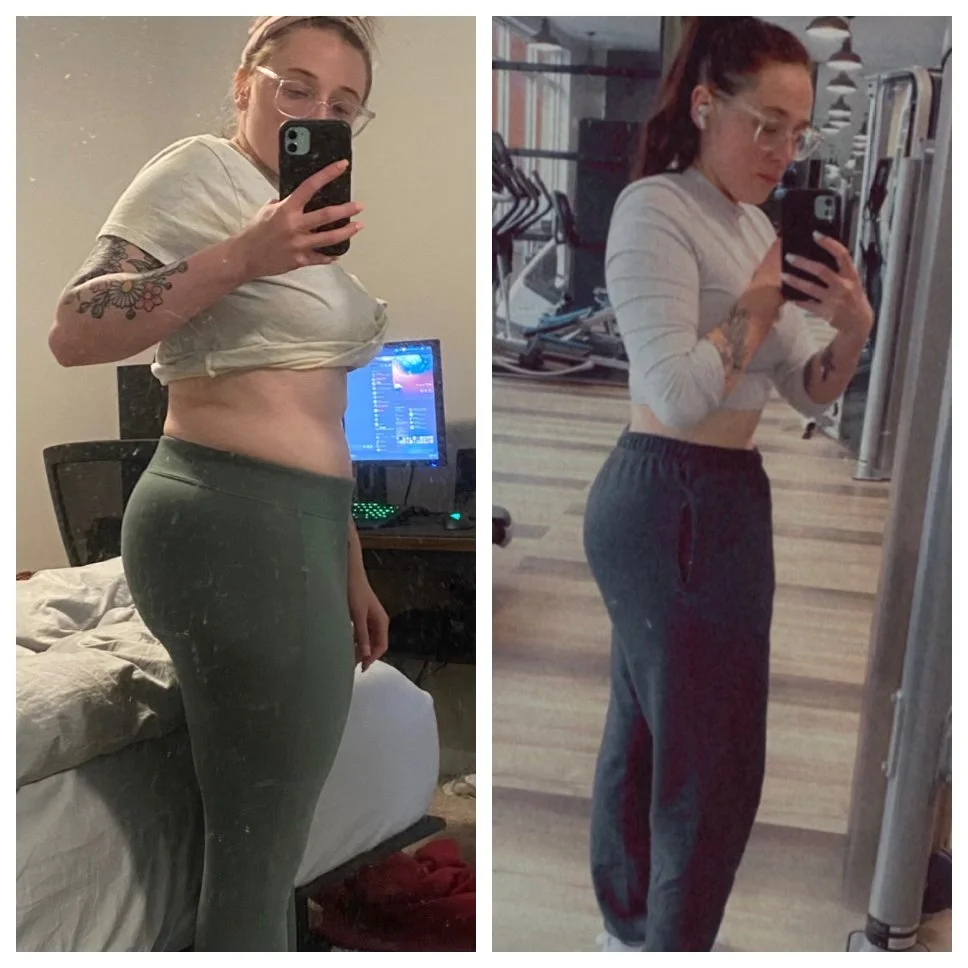 Progress photos shared on Inertia Fitness Co.’s website by a personal training client