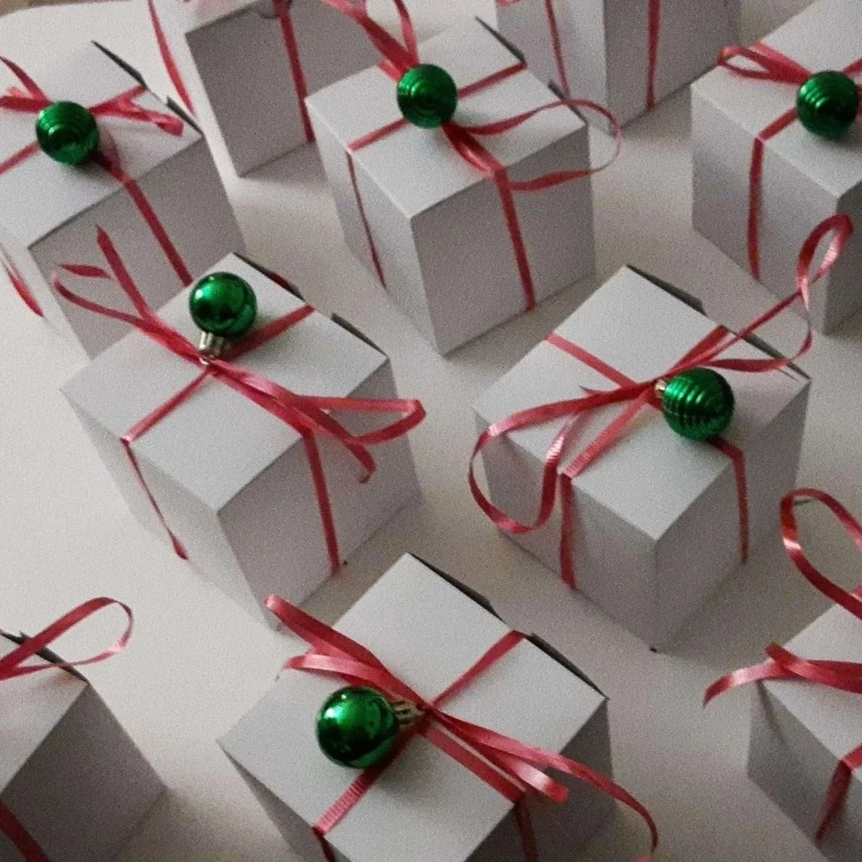 Boxes of Anthony's chocolate wrapped up