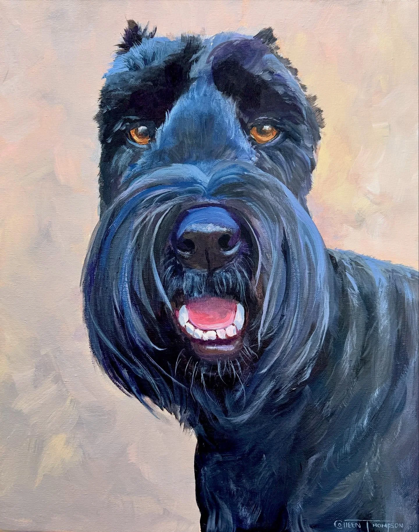 A Tribute to Romeo 🎨
I had the honor of painting, this magnificent Giant Schnauzer, a memorial portrait commissioned by a friend of a grieving pet owner. It&rsquo;s a privilege to be trusted with such a personal and heartfelt project.

My goal was t
