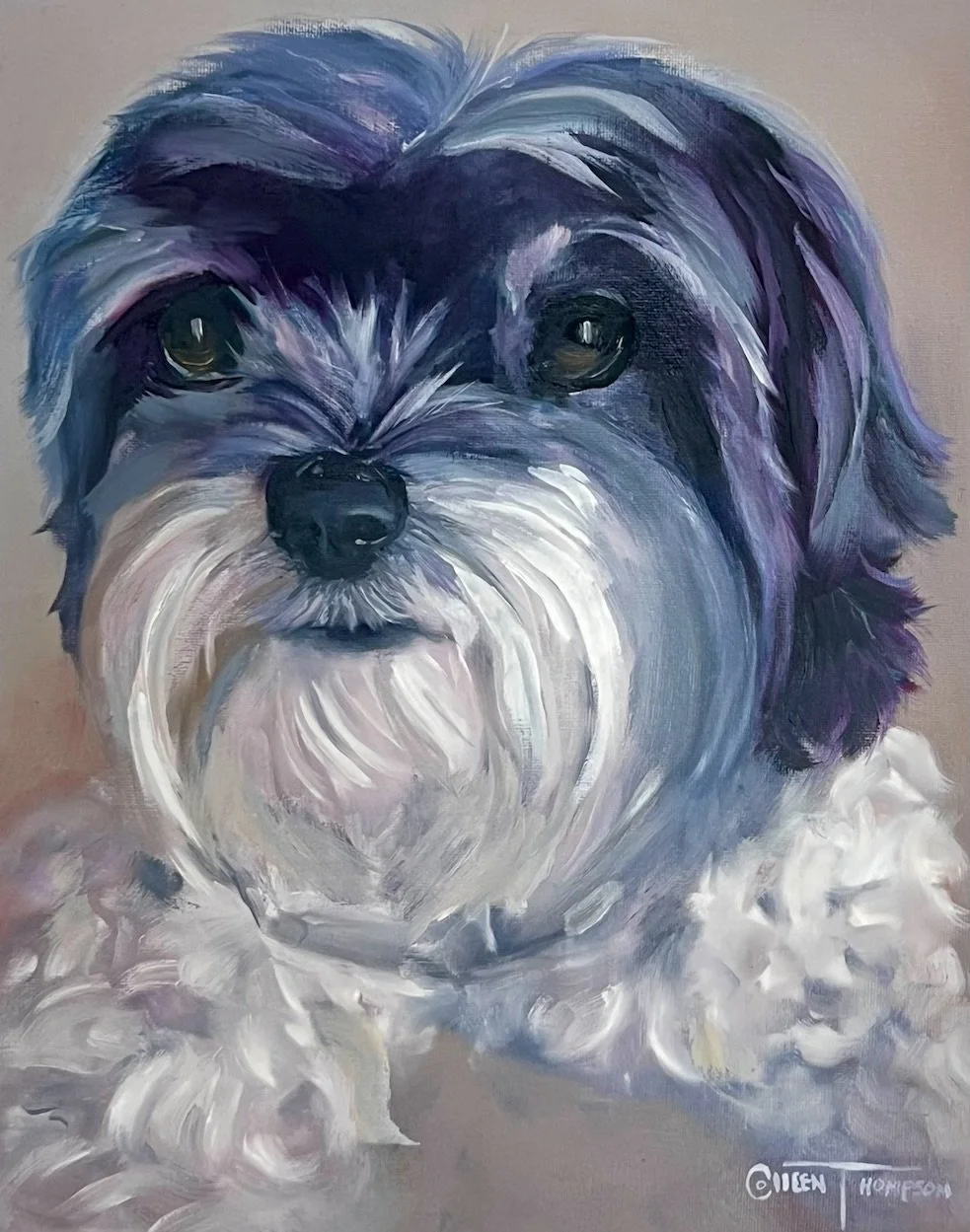There is nothing sweeter than celebrating our fur babies in the present. Here is Gracie&rsquo;s portrait journey from reference sketch to final painting right next to the beautiful girl herself!

#petportraitpainting #southfloridaartist  #oilportrait