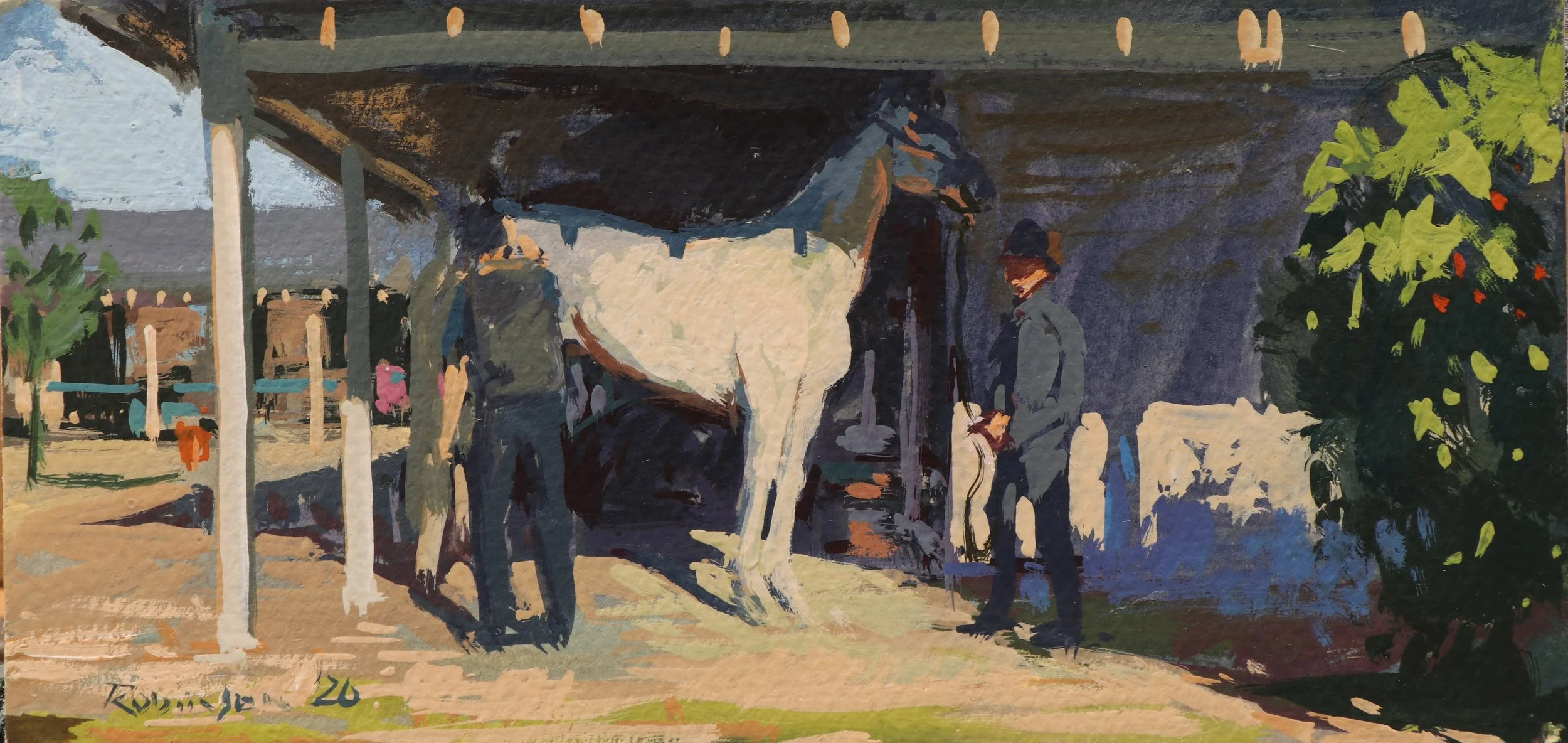 "Shadow Line" by Sam Robinson, 4x8 inches, Gouache - $600