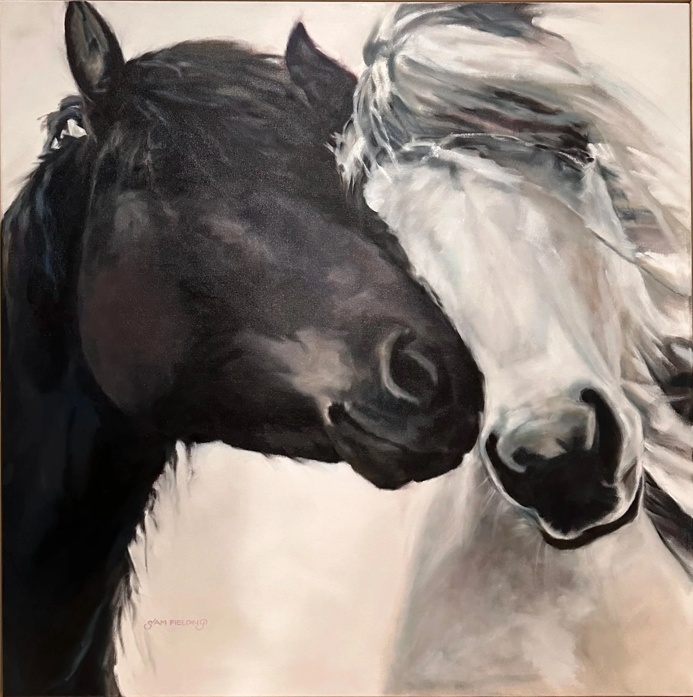 "Eye to Eye" by Sam Fielding, 48 x 48 inches, Oil on Canvas - $3,400