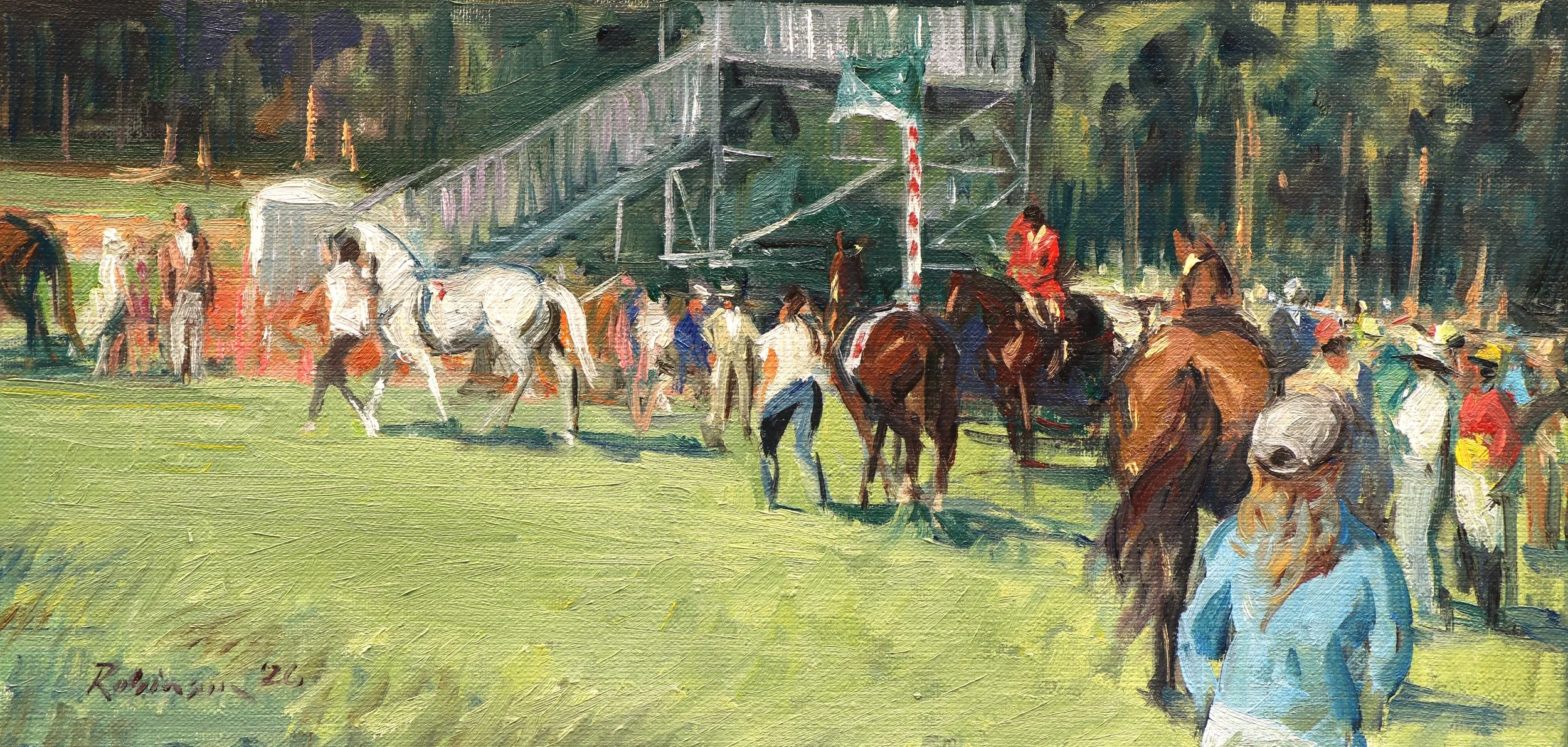 Forming a Line, 7x14 in, Gouache on Artboard - $1,100