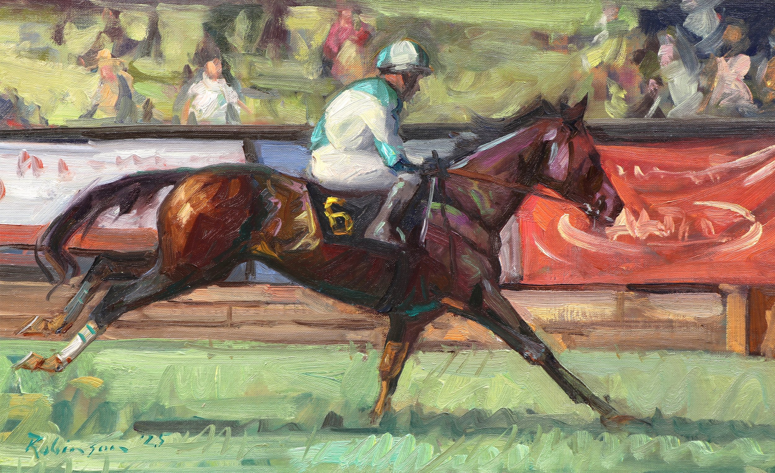"Beat Le Bon" by Sam Robinson, 10x20 inches, Oil on Linen - $1850