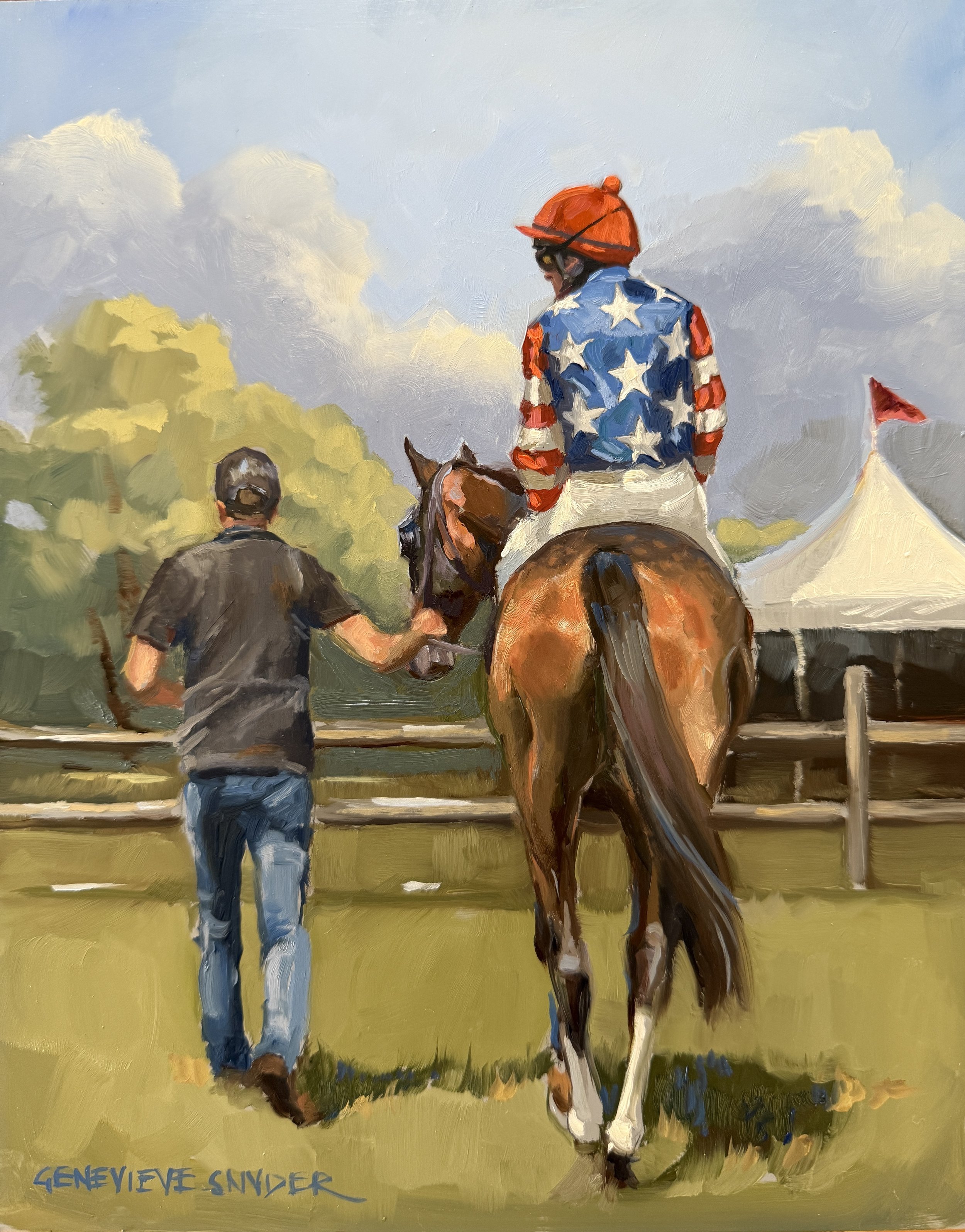 "Stars and Stripes" by Genevieve Snyder, 8 x 10 inches, Oil on Linen - $550