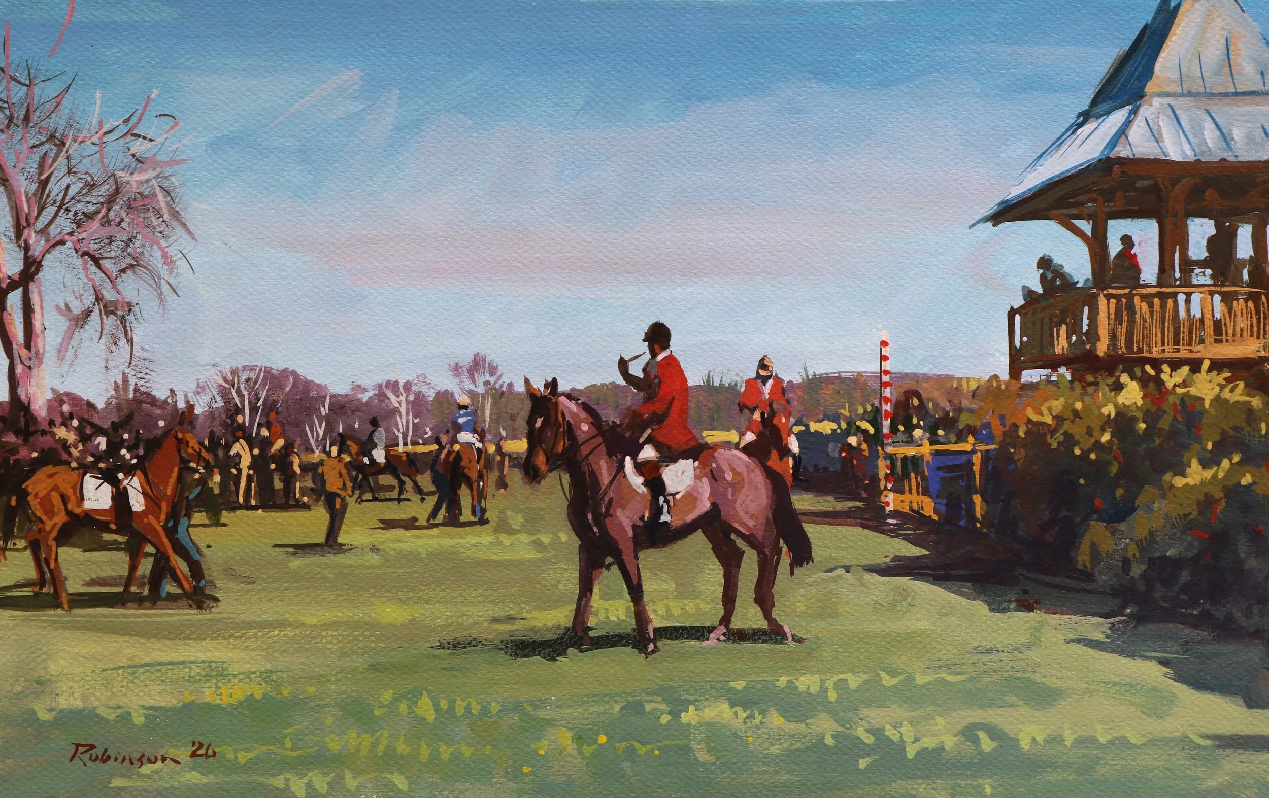 The New Tower, 10x16 in, Gouache on Artboard - $1,500