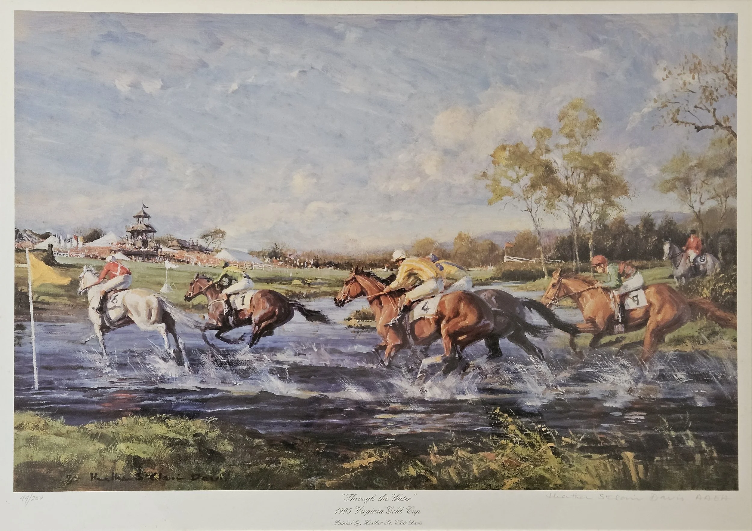 "Through the Water" by Heather St. Clair Davis (1995 Virginia Gold Cup), 16 by 24 inches, signed print number 44 of 200 - $400